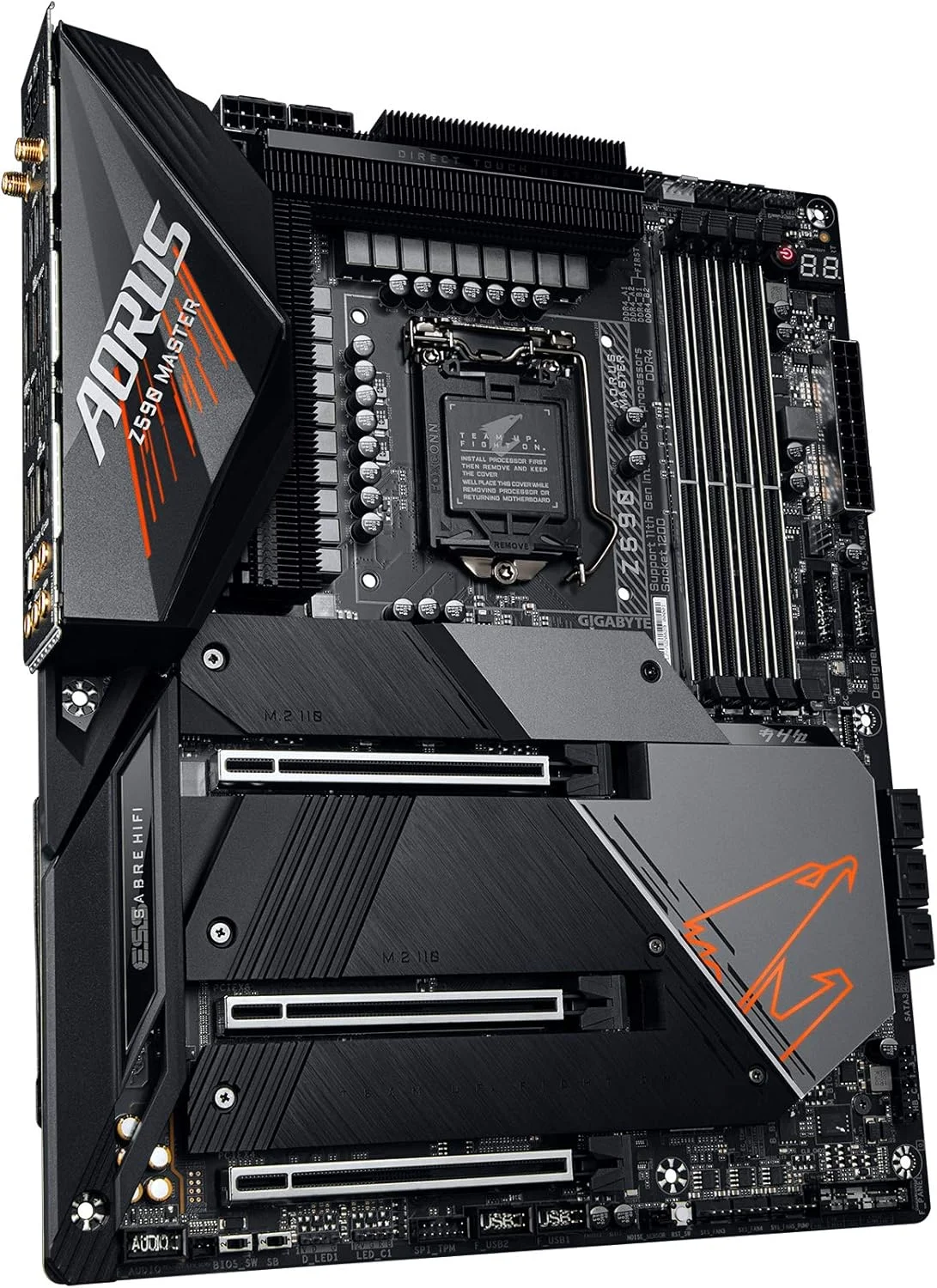 مادربرد گیمینگ GIGABYTE Z590 AORUS Master (LGA 1200/Intel Z590/ATX/Triple M.2/PCIe 4.0/USB 3.2 Gen2X2 Type-C/Intel WiFi 6E/AQUANTIA 10GbE LAN)