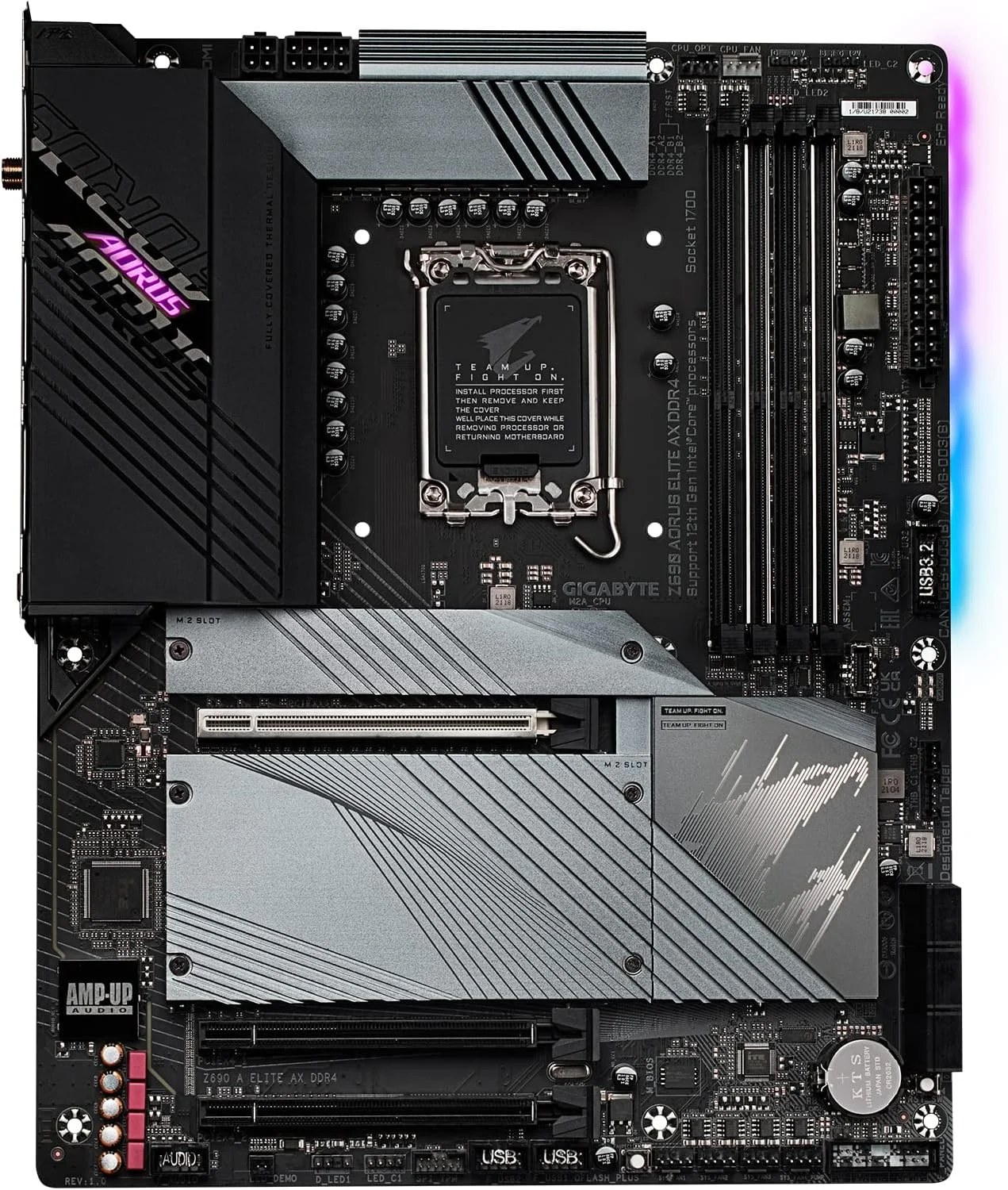 مادربرد گیمینگ GIGABYTE Z690 AORUS Elite AX DDR4 (LGA 1700/ Intel Z690/ ATX/ DDR4/ Quad M.2/ PCIe 5.0/ USB 3.2 Gen2X2 Type-C/WiFi 6/2.5GbE LAN) مادربرد گیمینگ GIGABYTE Z690 AORUS Elite AX DDR4 (LGA 1700/ Intel Z690/ ATX/ DDR4/ Quad M.2/ PCIe 5.0/ USB 3.2 Gen2X2 Type-C/WiFi 6/2.5GbE LAN)