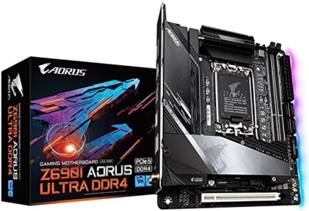 مادربرد گیگابایت Z690I AORUS ULTRA DDR4 Mini ITX - پشتیبانی از پردازنده های نسل دوازدهم اینتل (LGA 1700)، طراحی VRM 10+2+1، حافظه DDR4-5333(OC)، صدای ALC4080، WIFI6 802.11ax و Intel 2.5GbE LAN