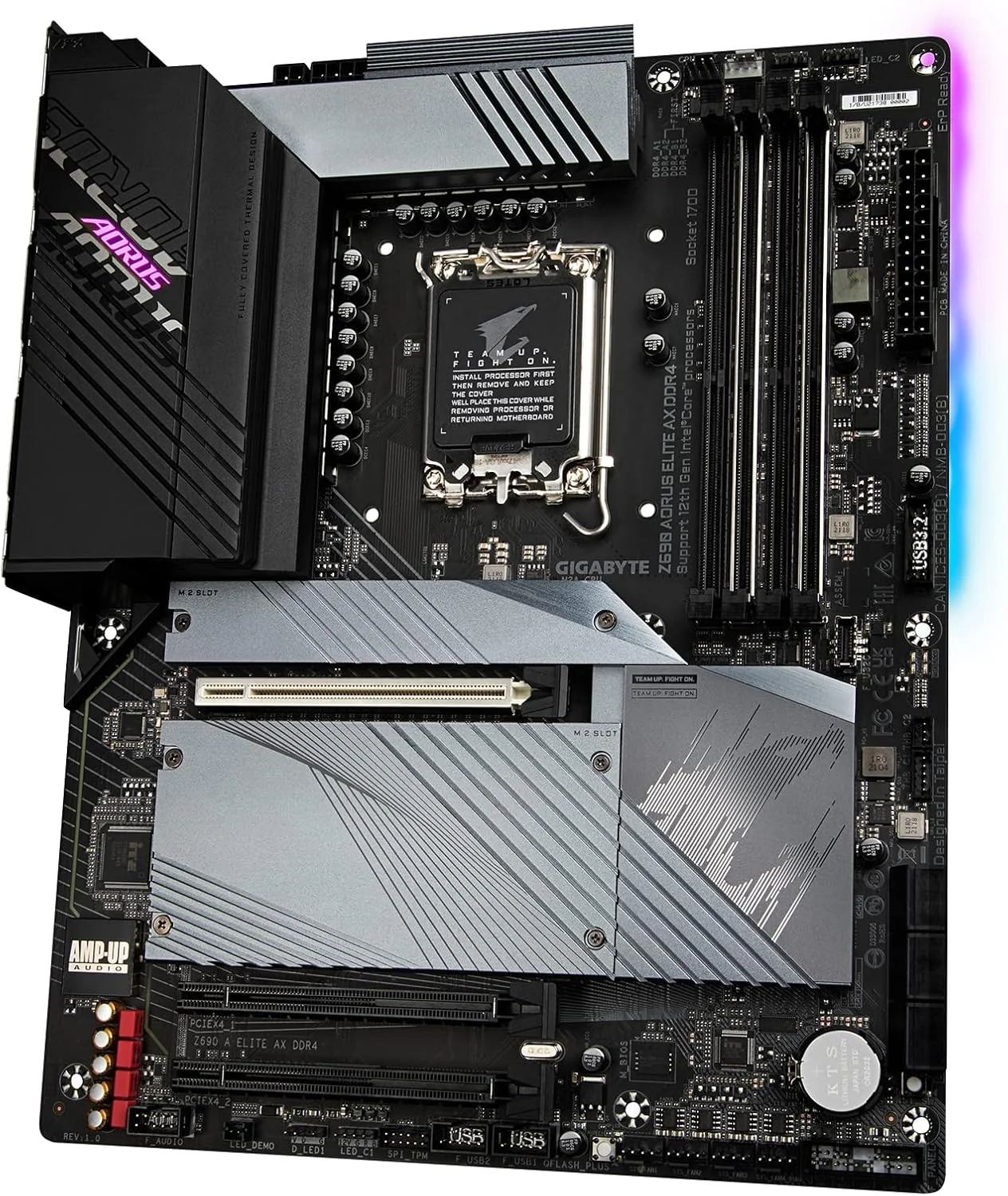 مادربرد گیمینگ GIGABYTE Z690 AORUS Elite AX DDR4 (LGA 1700/ Intel Z690/ ATX/ DDR4/ Quad M.2/ PCIe 5.0/ USB 3.2 Gen2X2 Type-C/WiFi 6/2.5GbE LAN) مادربرد گیمینگ GIGABYTE Z690 AORUS Elite AX DDR4 (LGA 1700/ Intel Z690/ ATX/ DDR4/ Quad M.2/ PCIe 5.0/ USB 3.2 Gen2X2 Type-C/WiFi 6/2.5GbE LAN)