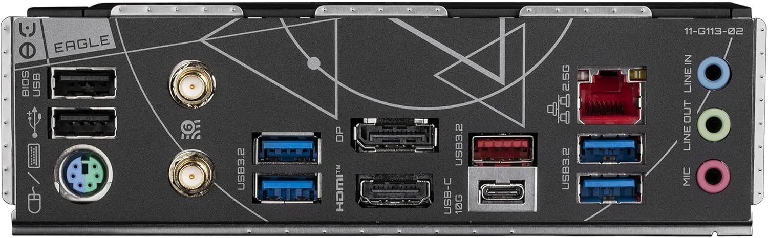 مادربرد GIGABYTE Z790 Eagle AX LGA 1700 Intel Z790 ATX با DDR5، M.2، PCIe 5.0، USB 3.2 Gen2X2 Type-C، Intel Wi-Fi 6E، 2.5GbE LAN، Q-Flash Plus، EZ-Latch
