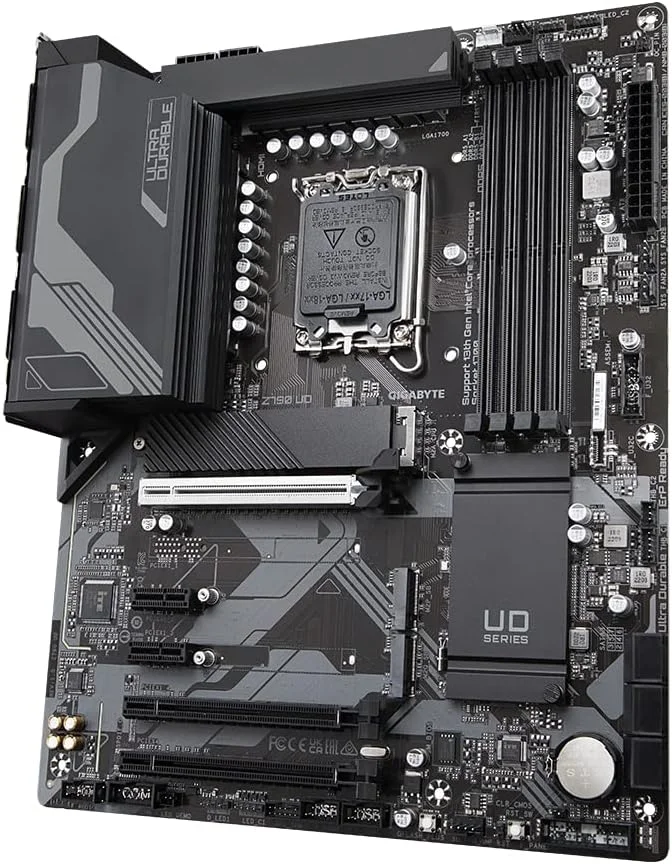 مادربرد گیگابایت Z790 UD 1.0، خانواده پردازنده Intel، سوکت پردازنده LGA1700، اسلات حافظه DDR5 DIMM 4، رابط های هارد دیسک پشتیبانی شده SATA M.2، تعداد اتصالات SATA