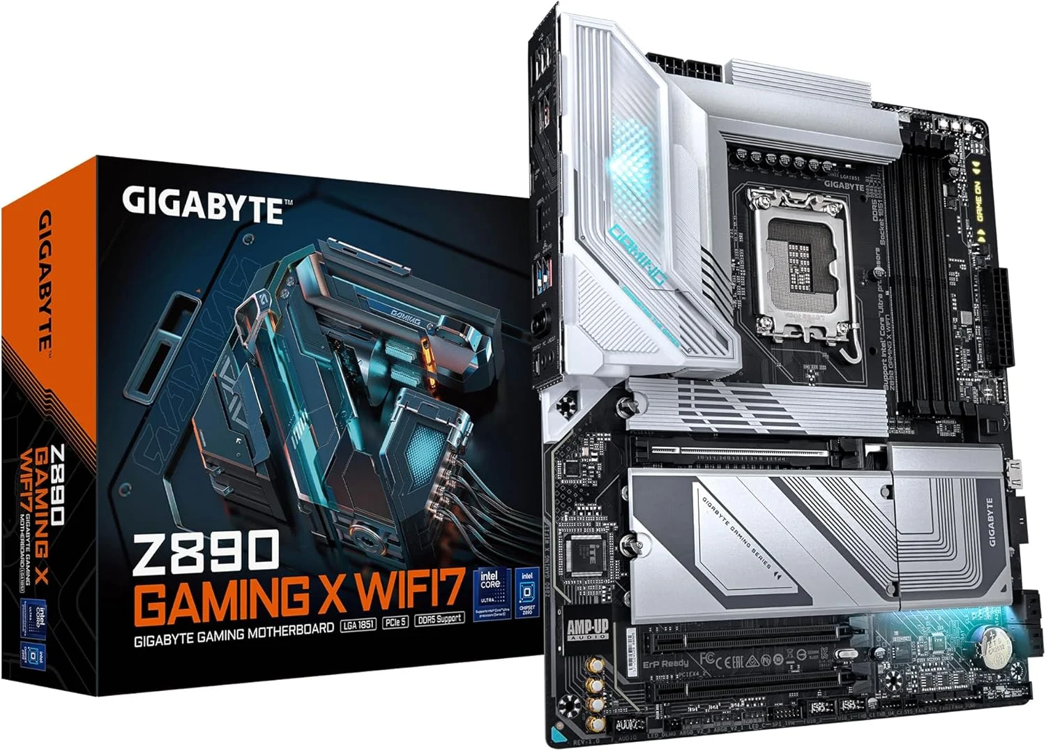 مادربرد GIGABYTE Z890 GAMING X WIFI7 - پشتیبانی از پردازنده های Intel Core Ultra (سری 2)، VRM با 16+1+2 فاز، DDR5 تا 8800 مگاهرتز (OC)، 1xPCIe 5.0 + 3xPCIe 4.0، Wi-Fi 7، LAN 2.5GbE، Thunderbolt 4