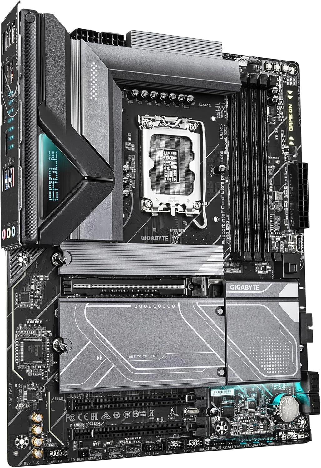 مادربرد GIGABYTE Z890 Eagle - پشتیبانی از پردازنده های Intel Core Ultra (سری 2)، VRM با فاز 14+1+2، پشتیبانی از DDR5 تا 8800 مگاهرتز (OC)، 1x PCIe 5.0 M.2 + 3X PCIe 4.0 M.2، LAN 2.5GbE، USB4