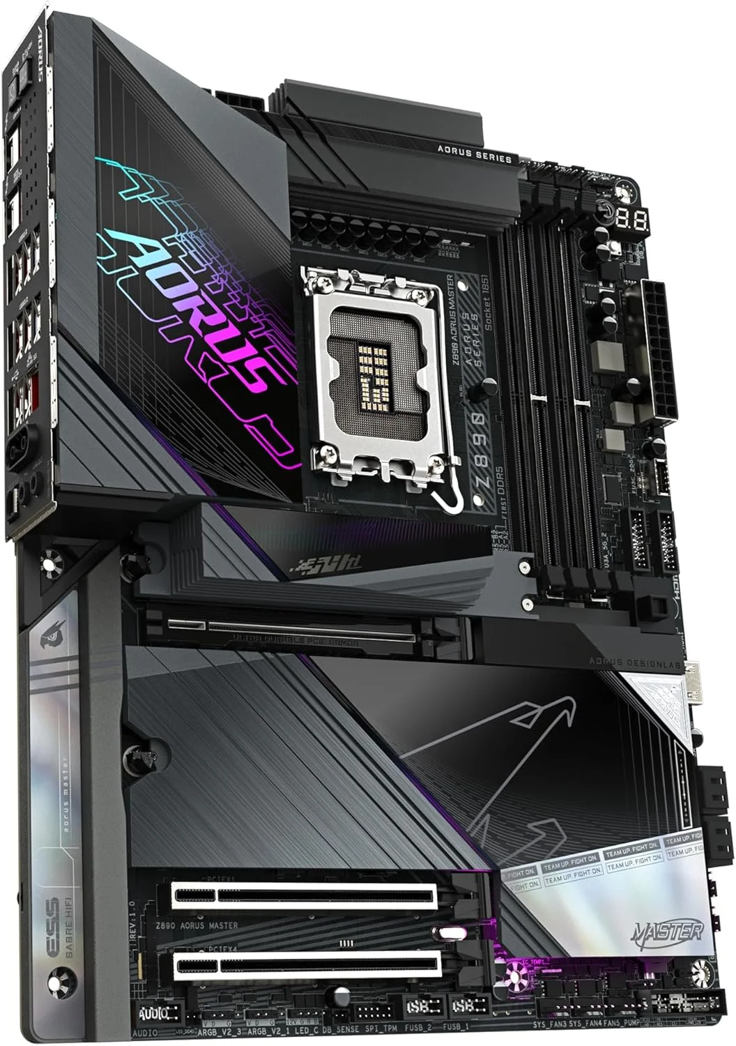 مادربرد GIGABYTE Z890 AORUS MASTER - پشتیبانی از پردازنده‌های Intel Core Ultra (سری 2)، VRM با 18+1+2 فاز، پشتیبانی از DDR5 تا 9500 مگاهرتز (OC)، 2xPCIe 5.0 + 3xPCIe 4.0، Wi-Fi 7، LAN 10GbE، Thunderbolt 4