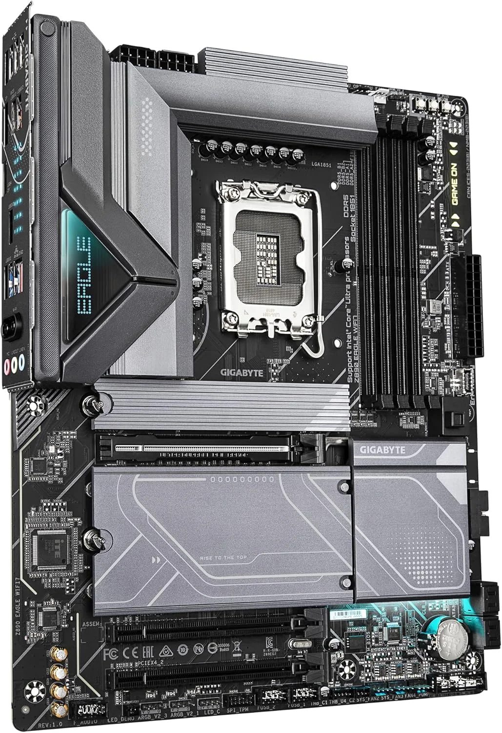 مادربرد GIGABYTE Z890 EAGLE WIFI7 - پشتیبانی از پردازنده های Intel Core Ultra (سری 2)، VRM با 14+1+2 فاز، پشتیبانی از DDR5 تا 8800 مگاهرتز (OC)، 1xPCIe 5.0 + 3xPCIe 4.0، Wi-Fi 7، LAN 2.5GbE، Thunderbolt 4