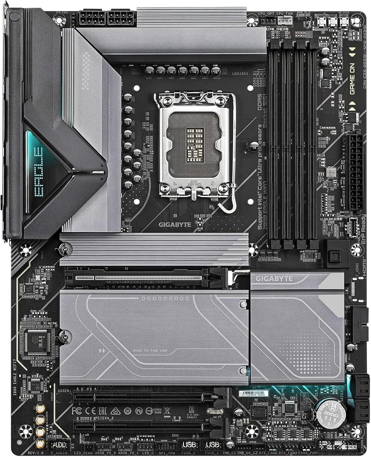 مادربرد GIGABYTE Z890 Eagle WIFI7 اینتل Core Ultra (سری 2) LGA 1851، ATX، DDR5، 4X M.2، PCIe 5.0، USB4، WIFI7، LAN 2.5GbE، EZ-Latch