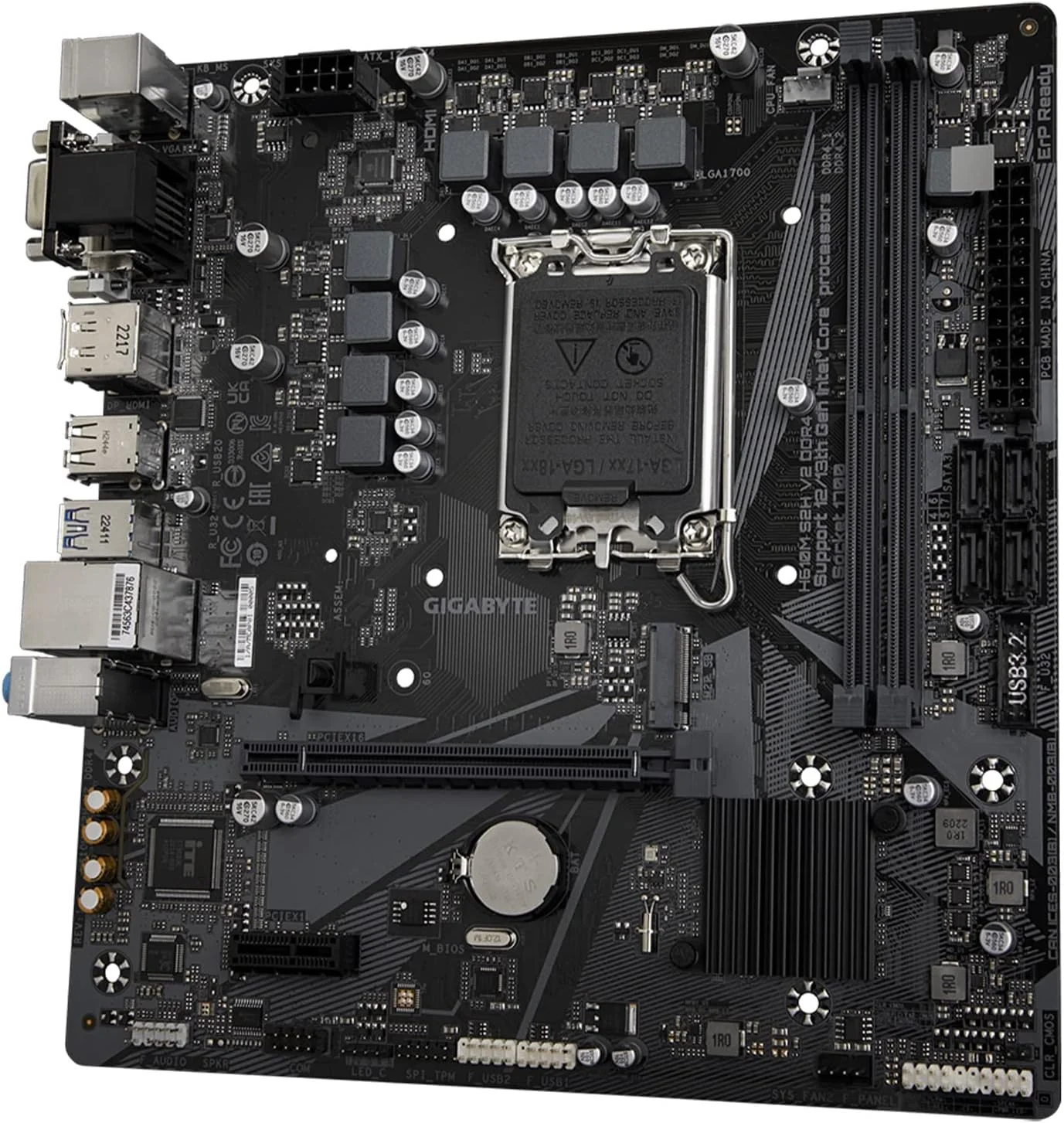 مادربرد GIGABYTE H610M S2H V2 DDR4 (H610/ Intel/LGA 1700/ Micro ATX/ DDR4/ Single M.2/ PCIe 4.0/ USB 3.2 Gen1/ Realtek GbE LAN)