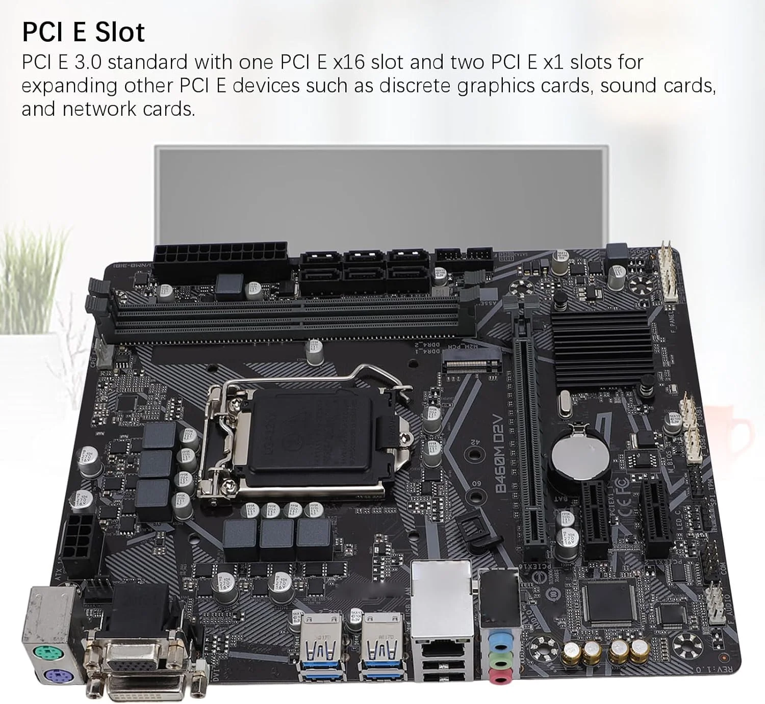 مادربرد B460M D2V برای LGA 1200، M ATX DDR4x2 DIMM، DDR4 دو کاناله، PCIe 3.0، 2933 2666 2400 2133MHz، 6xSerial ATA III 1xM.2 Slot Mainboard