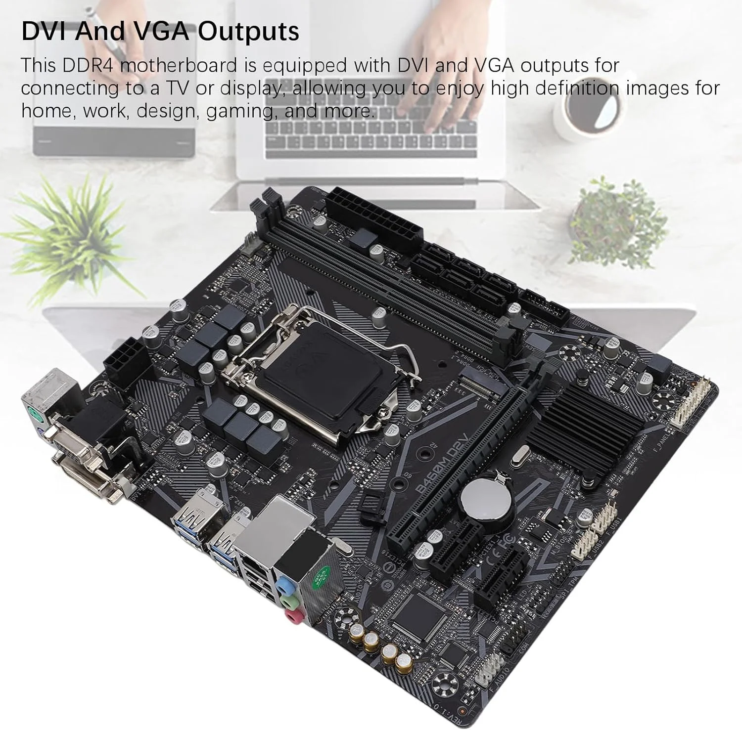 مادربرد B460M D2V برای LGA 1200، M ATX DDR4x2 DIMM، DDR4 دو کاناله، PCIe 3.0، 2933 2666 2400 2133MHz، 6xSerial ATA III 1xM.2 Slot Mainboard
