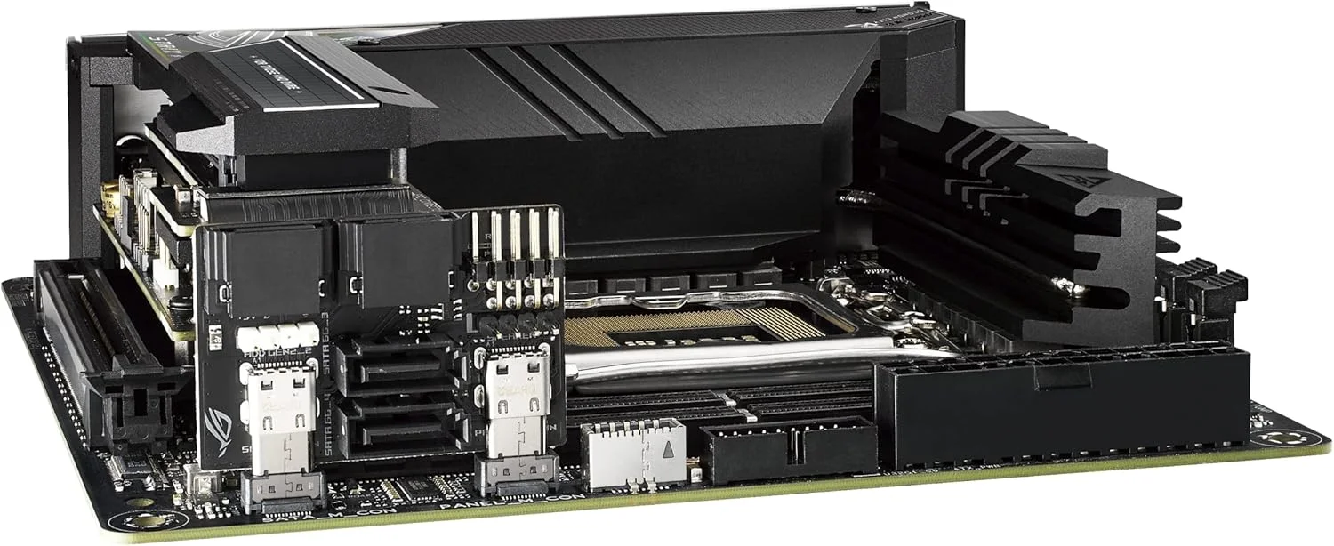 مادربرد ایسوس ROG STRIX Z690-I GAMING WIFI Intel Z690 LGA 1700 ITX با PCIe 5.0، 10+1 مرحله قدرت، حذف نویز هوش مصنوعی دو طرفه، اورکلاک هوش مصنوعی، خنک کننده هوش مصنوعی