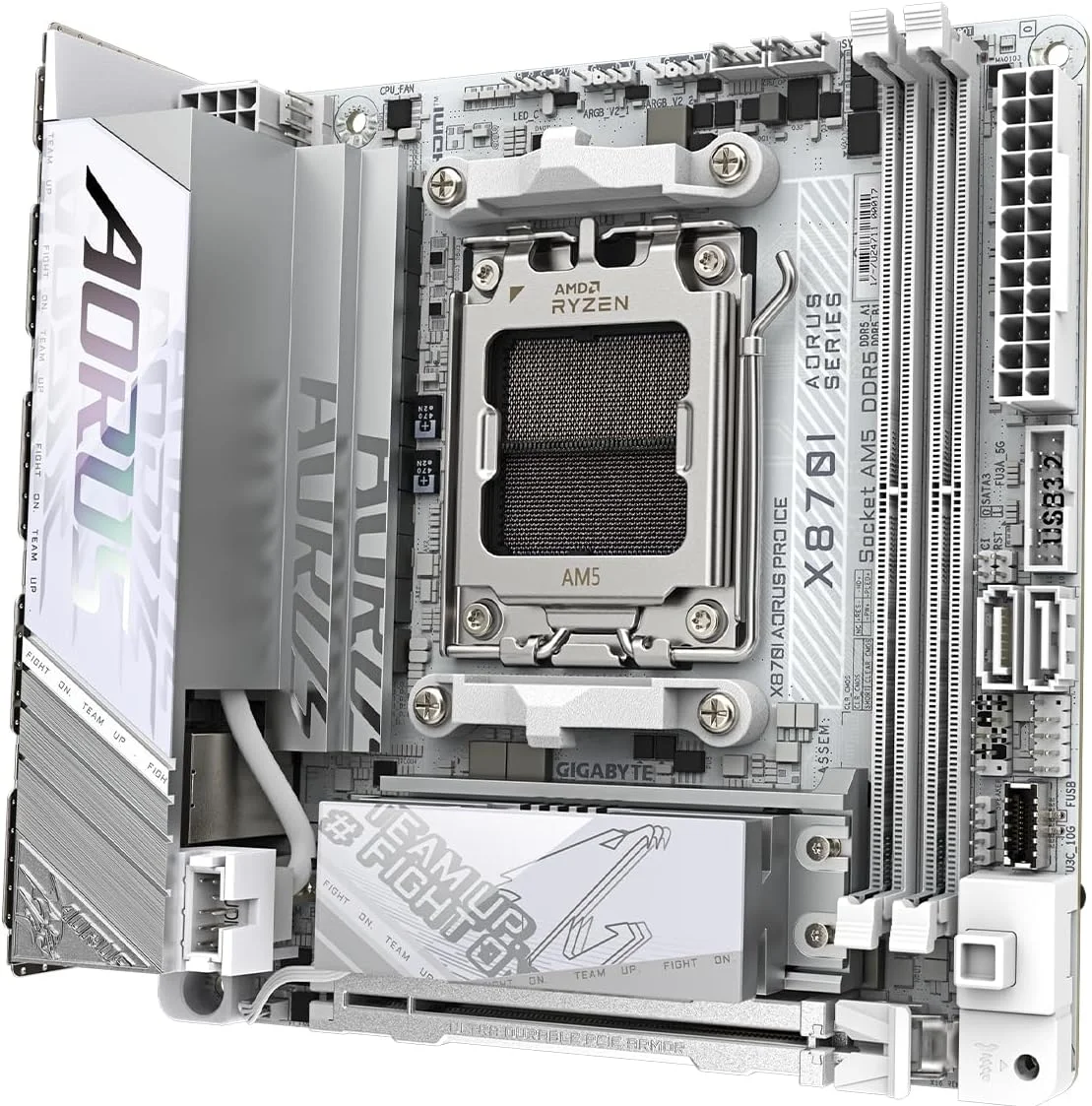 مادربرد GIGABYTE X870I AORUS PRO ICE AMD X870 Chipset Mini-ITX سفید MB6574