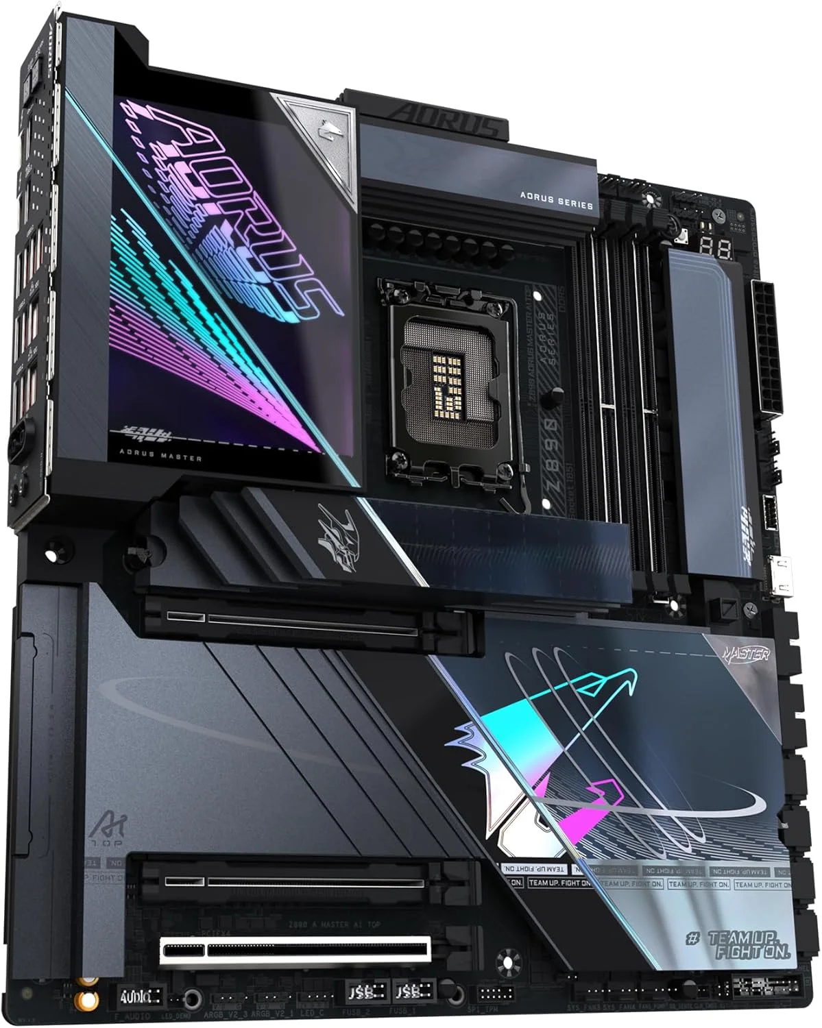 مادربرد GIGABYTE Z890 AORUS MASTER AI TOP - پشتیبانی از پردازندههای Intel Core Ultra (سری 2)، VRM با 20+1+2 فاز، پشتیبانی از DDR5 تا 9500 مگاهرتز (OC)، PCIe 5.0 M.2، Wi-Fi 7، Thunderbolt 4 مادربرد GIGABYTE Z890 AORUS MASTER AI TOP - پشتیبانی از پردازندههای Intel Core Ultra (سری 2)، VRM با 20+1+2 فاز، پشتیبانی از DDR5 تا 9500 مگاهرتز (OC)، PCIe 5.0 M.2، Wi-Fi 7، Thunderbolt 4