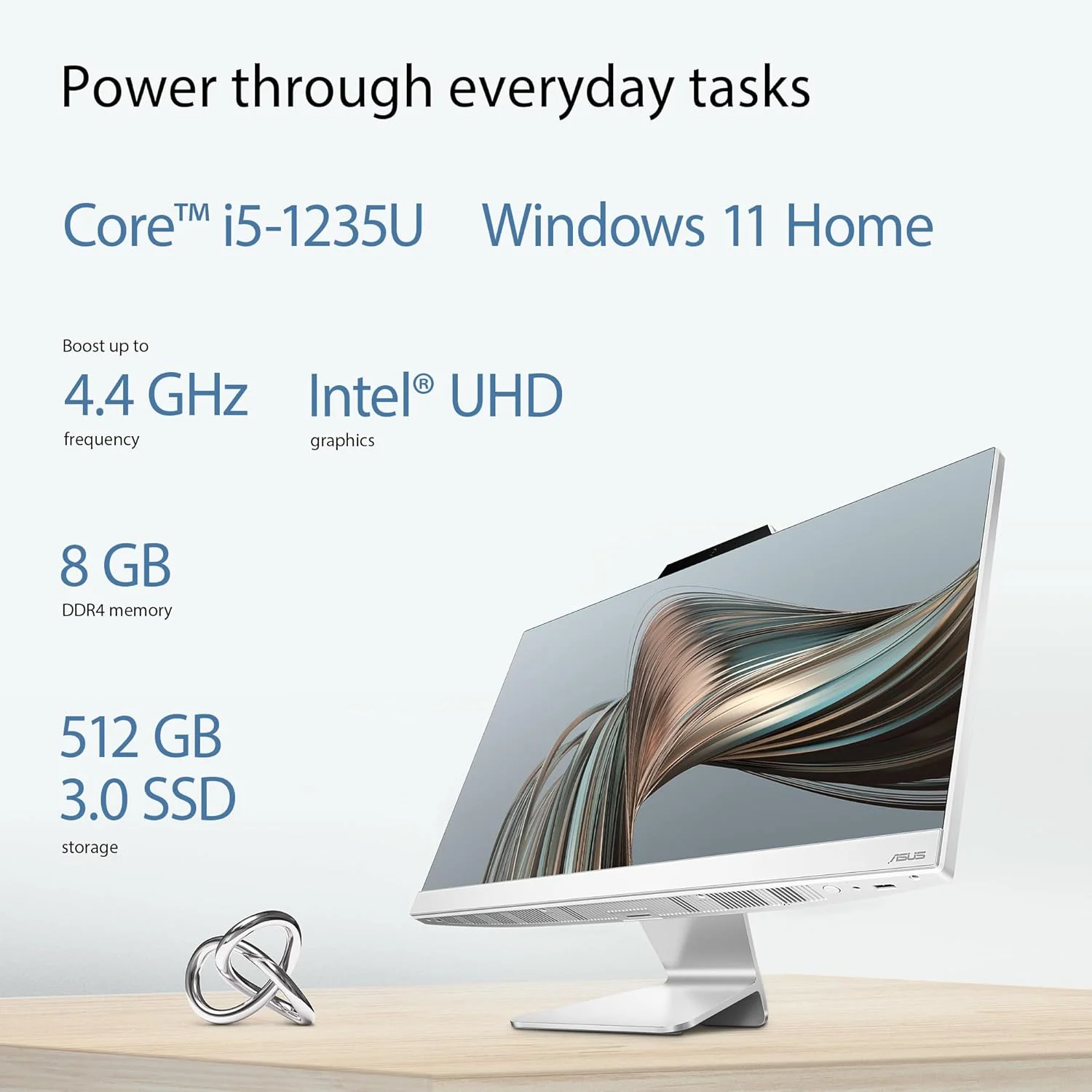 کامپیوتر همه کاره 23.8 اینچی ASUS، پردازنده نسل دوازدهم Intel Core i5-1235U | رم 8 گیگابایتی DDR4 | حافظه اس اس دی 512 گیگابایتی NVMe | کارت گرافیک Intel Iris Xe | صفحه نمایش 23.8 اینچی FHD | ویندوز 11 نسخه خانگی سفید با 5 سال گارانتی کامپیوتر همه کاره 23.8 اینچی ASUS، پردازنده نسل دوازدهم Intel Core i5-1235U | رم 8 گیگابایتی DDR4 | حافظه اس اس دی 512 گیگابایتی NVMe | کارت گرافیک Intel Iris Xe | صفحه نمایش 23.8 اینچی FHD | ویندوز 11 نسخه خانگی سفید با 5 سال گارانتی
