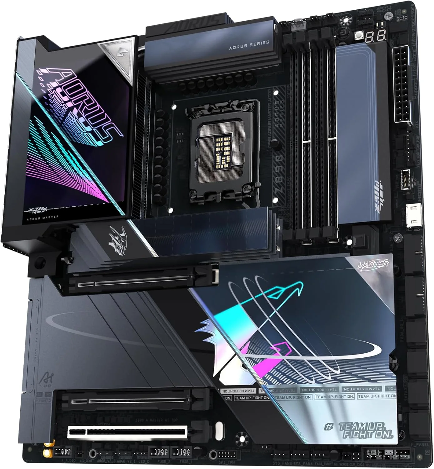 مادربرد GIGABYTE Z890 AORUS MASTER AI TOP - پشتیبانی از پردازندههای Intel Core Ultra (سری 2)، VRM با 20+1+2 فاز، پشتیبانی از DDR5 تا 9500 مگاهرتز (OC)، PCIe 5.0 M.2، Wi-Fi 7، Thunderbolt 4 مادربرد GIGABYTE Z890 AORUS MASTER AI TOP - پشتیبانی از پردازندههای Intel Core Ultra (سری 2)، VRM با 20+1+2 فاز، پشتیبانی از DDR5 تا 9500 مگاهرتز (OC)، PCIe 5.0 M.2، Wi-Fi 7، Thunderbolt 4