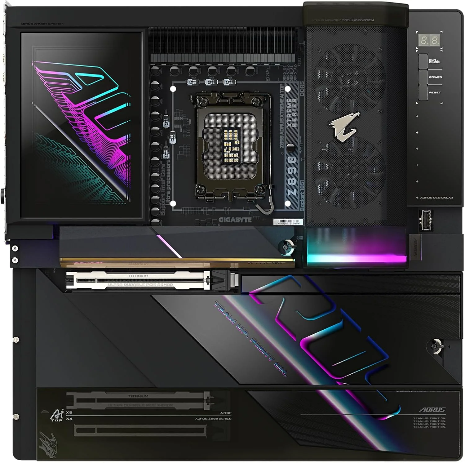 مادربرد GIGABYTE Z890 AORUS XTREME AI TOP سازگار با پردازنده Intel Core Ultra (سری 2) E-ATX مدل Z890 A XTREME AI TOP MB6649