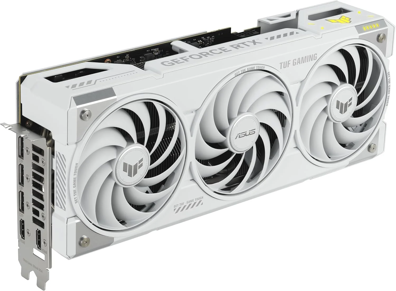 کارت گرافیک گیمینگ ایسوس TUF Gaming GeForce RTX ™ 5070 Ti 16GB GDDR7 White OC Edition (PCIe® 5.0, HDMI®/DP 2.1, 3.125-slot، قطعات نظامی، پوشش محافظ PCB، فن های Axial-tech) کارت گرافیک گیمینگ ایسوس TUF Gaming GeForce RTX ™ 5070 Ti 16GB GDDR7 White OC Edition (PCIe® 5.0, HDMI®/DP 2.1, 3.125-slot، قطعات نظامی، پوشش محافظ PCB، فن های Axial-tech)