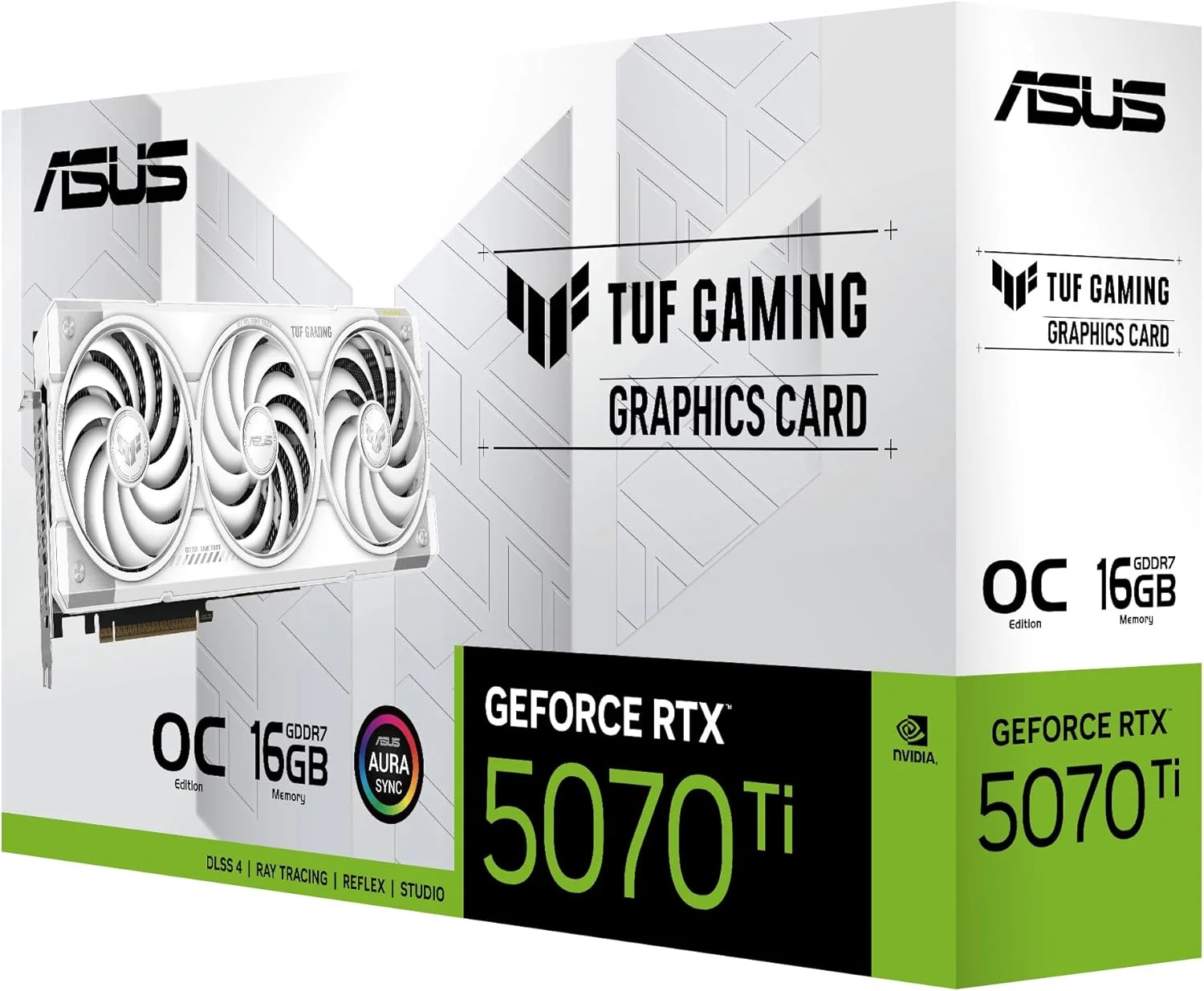 کارت گرافیک گیمینگ ایسوس TUF Gaming GeForce RTX ™ 5070 Ti 16GB GDDR7 White OC Edition (PCIe® 5.0, HDMI®/DP 2.1, 3.125-slot، قطعات نظامی، پوشش محافظ PCB، فن های Axial-tech) کارت گرافیک گیمینگ ایسوس TUF Gaming GeForce RTX ™ 5070 Ti 16GB GDDR7 White OC Edition (PCIe® 5.0, HDMI®/DP 2.1, 3.125-slot، قطعات نظامی، پوشش محافظ PCB، فن های Axial-tech)