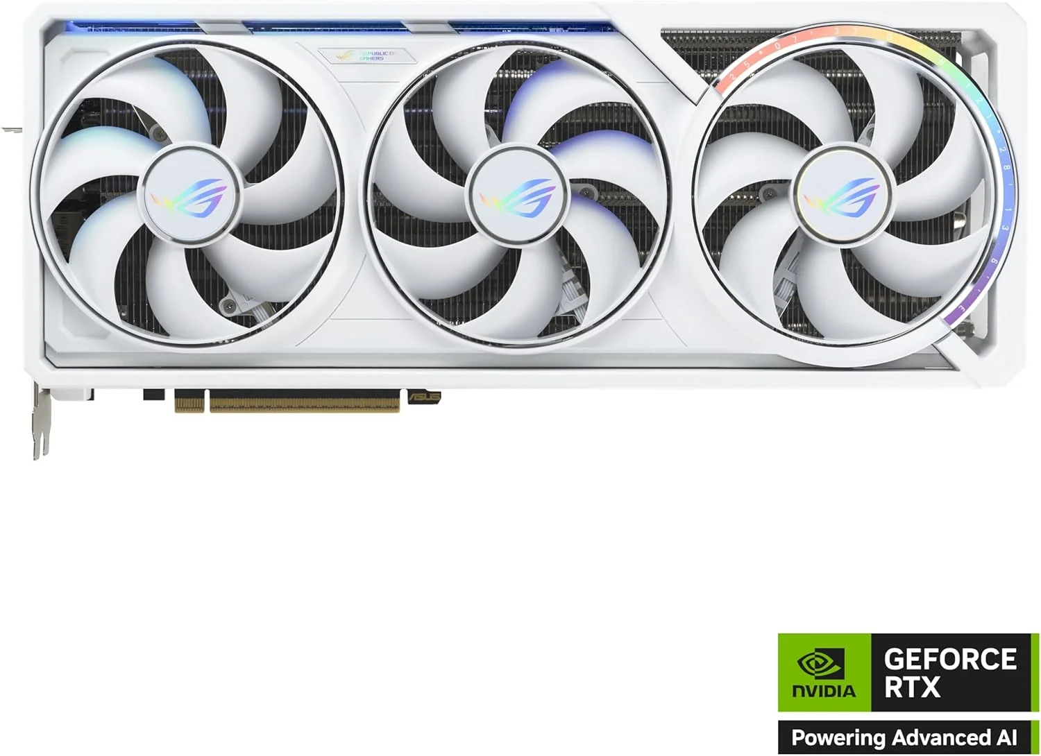 کارت گرافیک گیمینگ ایسوس ROG Astral GeForce RTX 5090 32GB GDDR7 White OC Edition با چهار فن (NVIDIA DLSS 4، طراحی 3.8 اسلات، PCIe 5.0، 3x DP 2.1b، 2x HDMI 2.1b، سفید، ROG-ASTRAL-RTX5090-O32G-WHITE)