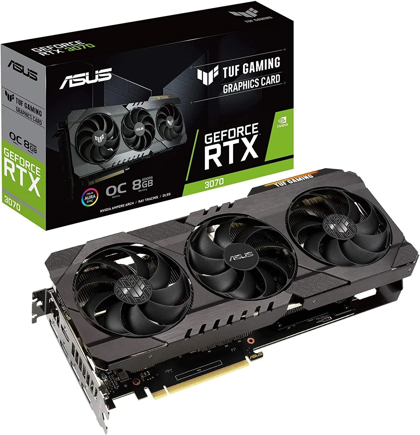 کارت گرافیک ایسوس TUF Gaming NVIDIA GeForce RTX 3070 OC Edition - PCIe 4.0، 8 گیگابایت GDDR6، HDMI 2.1، DisplayPort 1.4a، بلبرینگ فن دوگانه