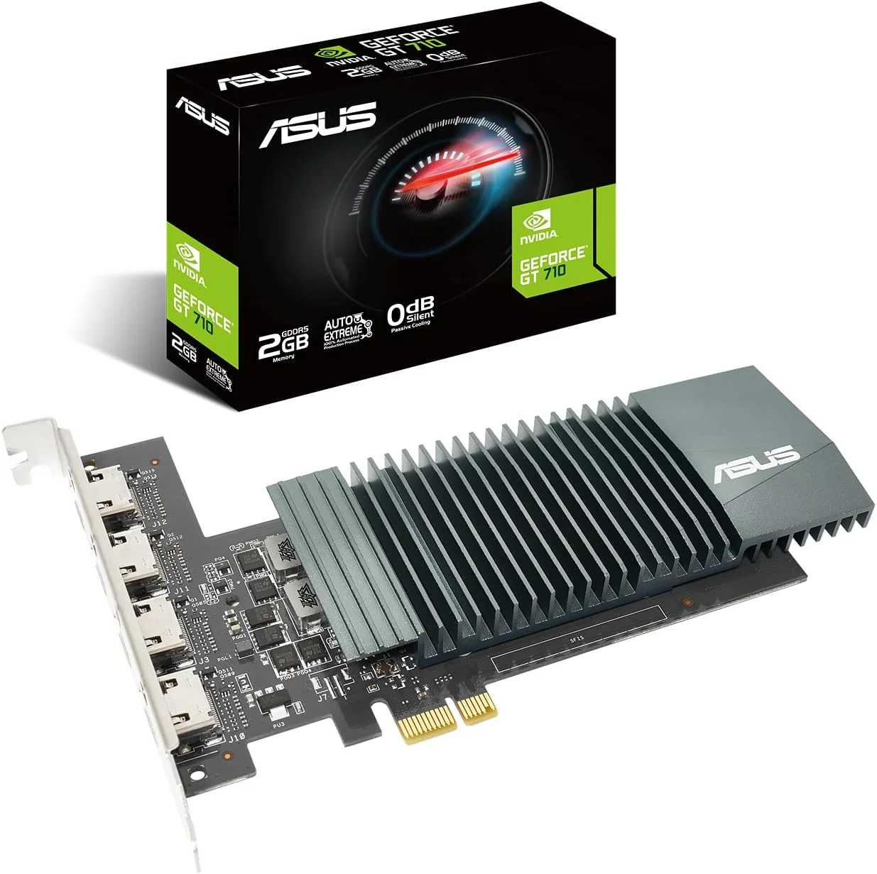 کارت گرافیک ایسوس GEFORCE GT 710 2GB GDDR5 HDMI VGA DVI مدل GT710 SL 2GD5 CSM، 90YV0E60-M0NA00