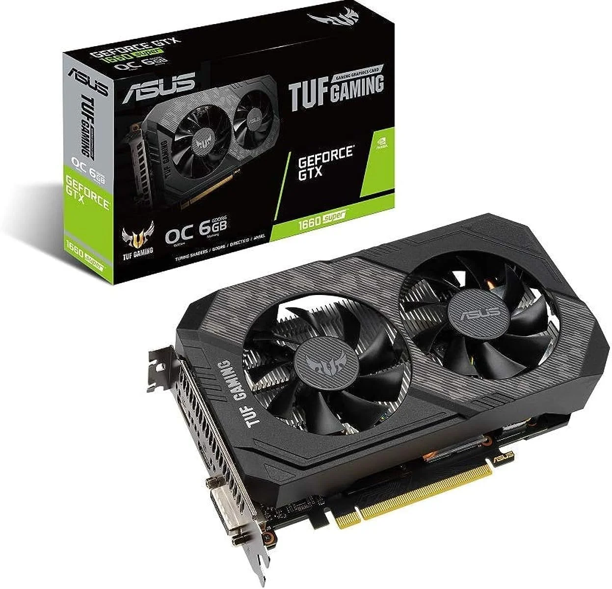 کارت گرافیک ایسوس TUF Gaming GeForce GTX 1660 Super اورکلاک شده 6GB HDMI DP DVI (TUF-GTX1660S-O6G-GAMING)