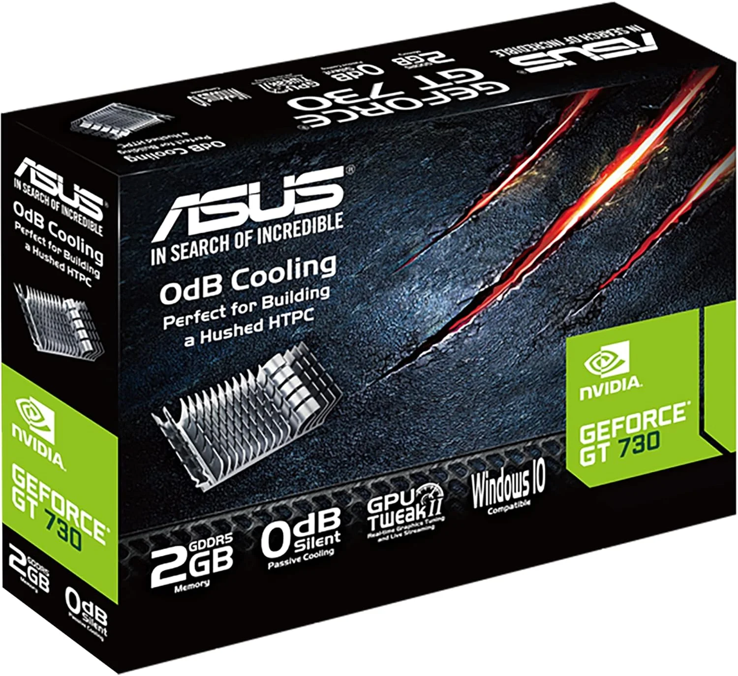 کارت گرافیک ایسوس GeForce GT 730 2GB GDDR5 با پروفایل پایین برای سیستم های HTPC بی صدا (همراه با براکت های پورت ورودی/خروجی) کارت گرافیک ایسوس GeForce GT 730 2GB GDDR5 با پروفایل پایین برای سیستم های HTPC بی صدا (همراه با براکت های پورت ورودی/خروجی)