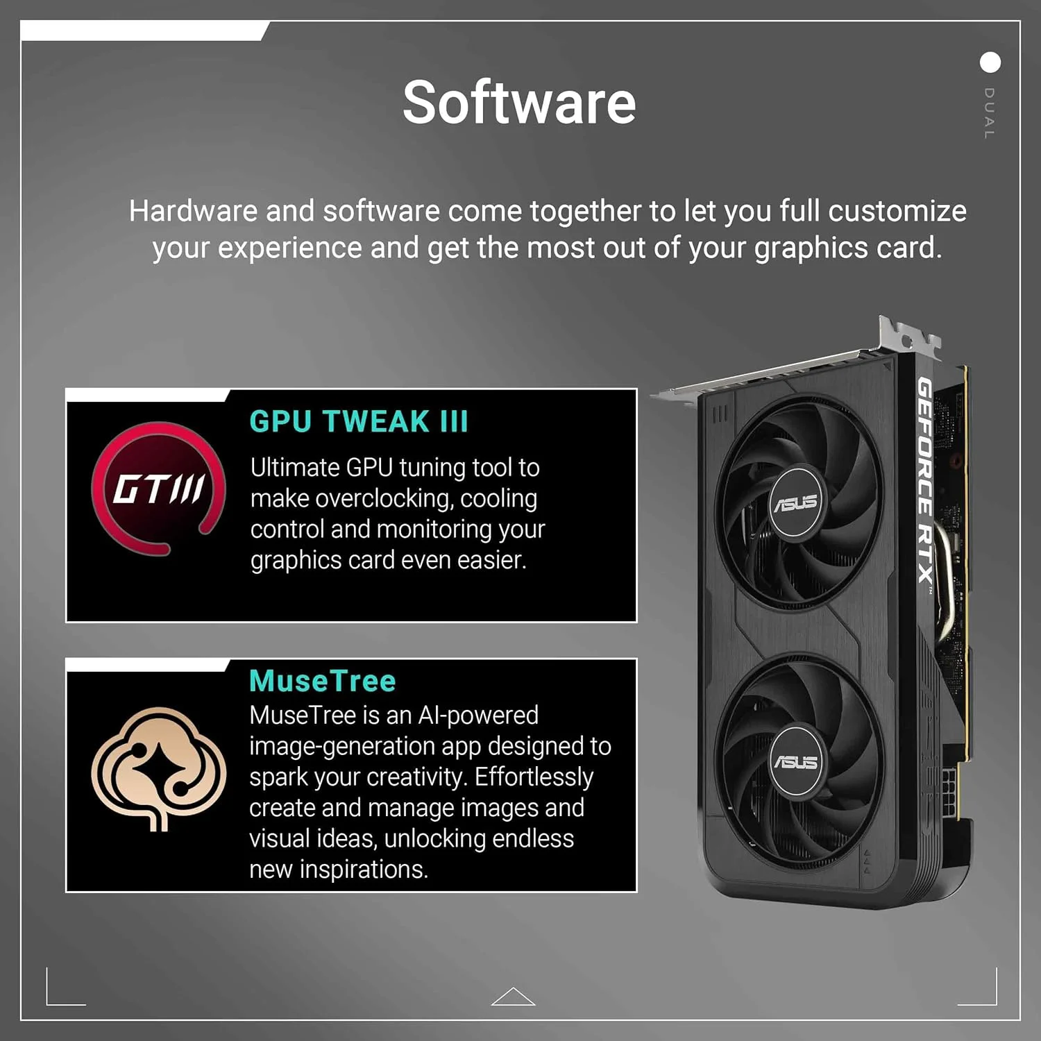 کارت گرافیک گیمینگ ایسوس Dual GeForce RTX 5050 8GB GDDR6 OC Edition (Nvidia GeForce RTX5060 DLSS 4، طراحی 2.5 اسلات، PCIe 5.0، 3x DisplayPort 2.1b، 1x HDMI 2.1b، DUAL-RTX5050-O8G) کارت گرافیک گیمینگ ایسوس Dual GeForce RTX 5050 8GB GDDR6 OC Edition (Nvidia GeForce RTX5060 DLSS 4، طراحی 2.5 اسلات، PCIe 5.0، 3x DisplayPort 2.1b، 1x HDMI 2.1b، DUAL-RTX5050-O8G)