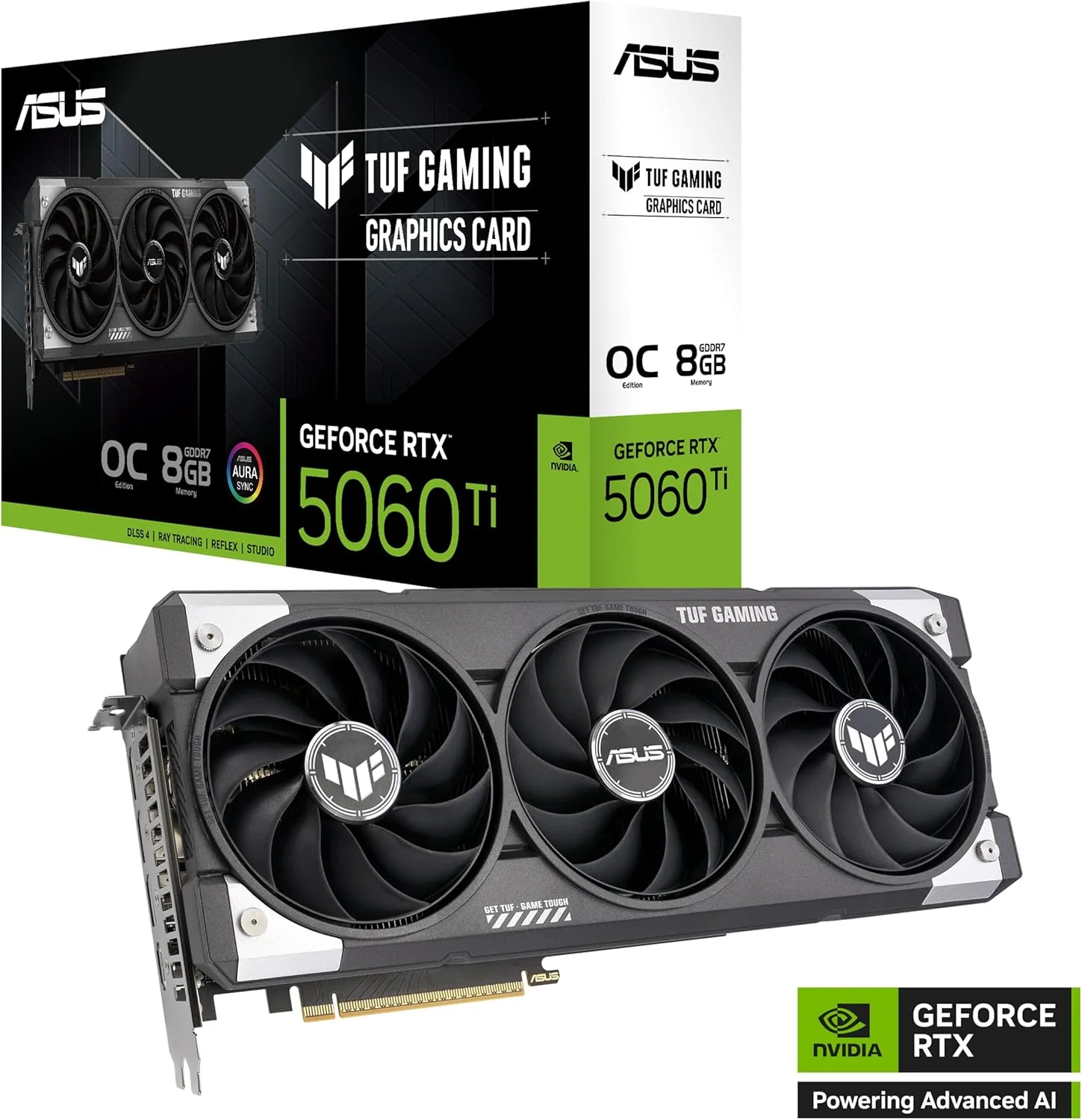 کارت گرافیک گیمینگ ایسوس TUF Gaming GeForce RTX 5060 Ti OC Edition با 8 گیگابایت حافظه GDDR7 (Nvidia GeForce RTX5060 Ti DLSS 4، طراحی 3.1 اسلات، PCIe 5.0، 3x DisplayPort 2.1b، 1x HDMI 2.1b، TUF-RTX5060TI-O8G-GAMING) کارت گرافیک گیمینگ ایسوس TUF Gaming GeForce RTX 5060 Ti OC Edition با 8 گیگابایت حافظه GDDR7 (Nvidia GeForce RTX5060 Ti DLSS 4، طراحی 3.1 اسلات، PCIe 5.0، 3x DisplayPort 2.1b، 1x HDMI 2.1b، TUF-RTX5060TI-O8G-GAMING)