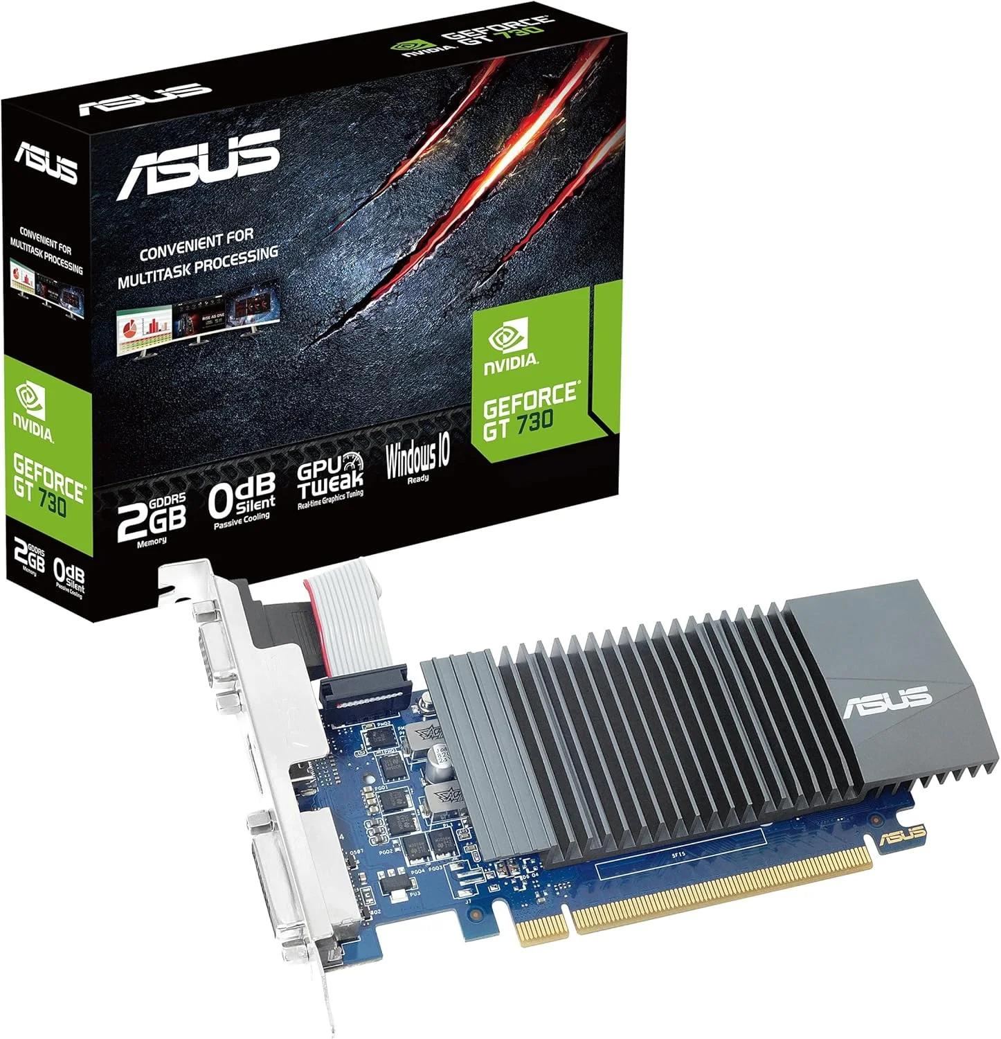 کارت گرافیک ایسوس NVIDIA GF GT730 64-BIT 2GB GDDR5 PCIE 2.0 مدل 90YV07G4-M0NA00