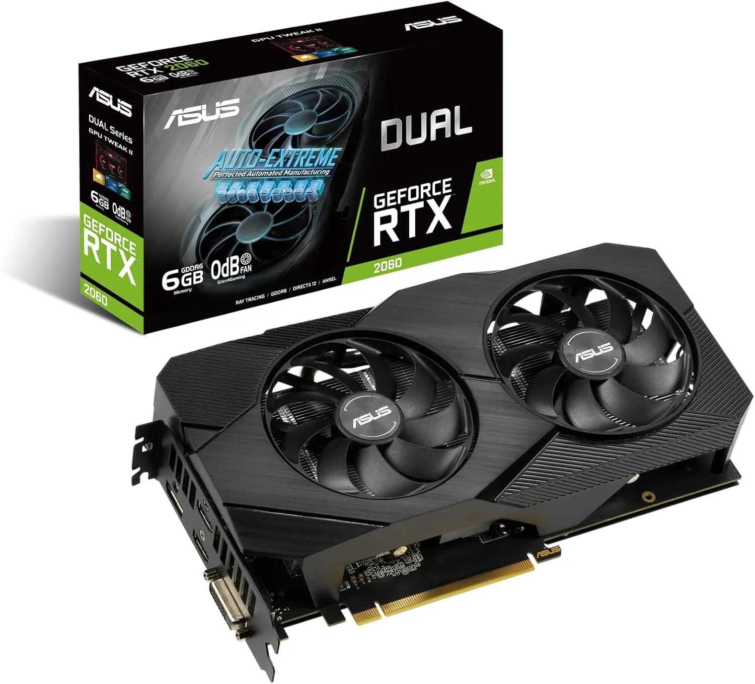 کارت گرافیک ایسوس Nvidia Geforce RTX 2060 Dual Evo 6GB GDDR6 Nifida Touring - مشکی (Dual-Rtx2060-6G-Evo)