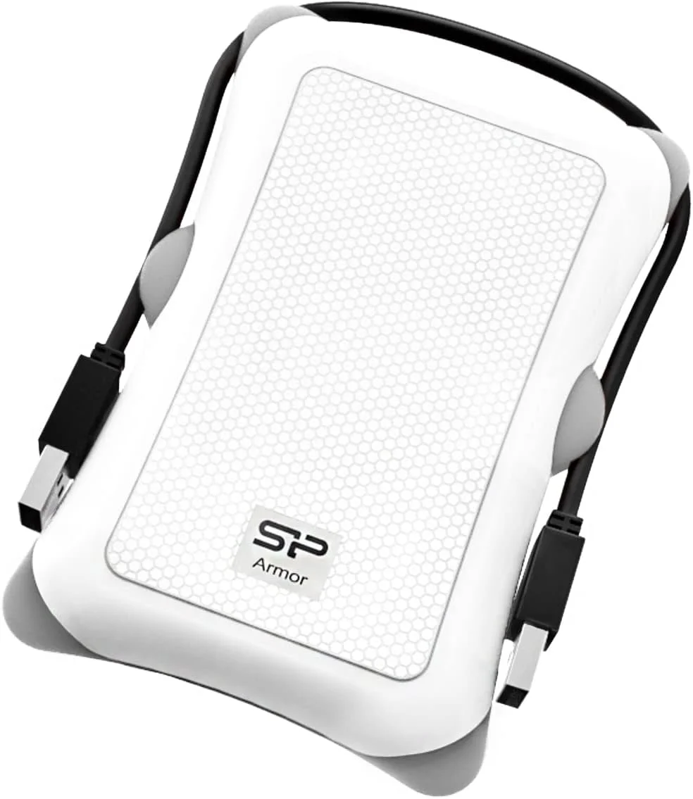 هارد اکسترنال ضد ضربه سیلیکون پاور مدل SP010TBPHDA30S3W با ظرفیت 1 ترابایت و رابط USB 2.5 اینچی - سفید