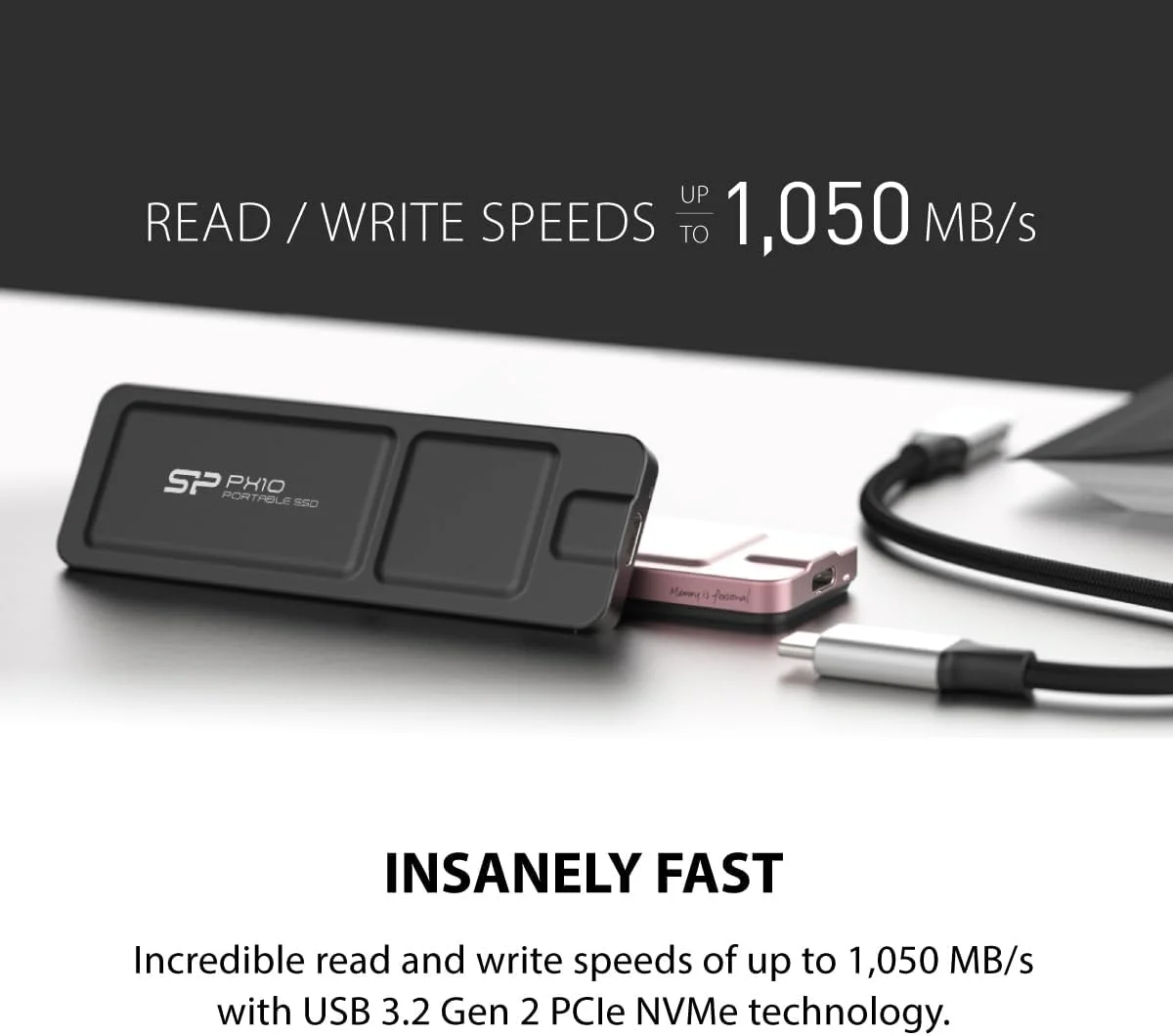 اس اس دی اکسترنال 2 ترابایتی سیلیکون پاور مدل PX10، USB 3.2 Gen 2، سرعت خواندن/نوشتن تا 1050 مگابایت بر ثانیه، مشکی اس اس دی اکسترنال 2 ترابایتی سیلیکون پاور مدل PX10، USB 3.2 Gen 2، سرعت خواندن/نوشتن تا 1050 مگابایت بر ثانیه، مشکی
