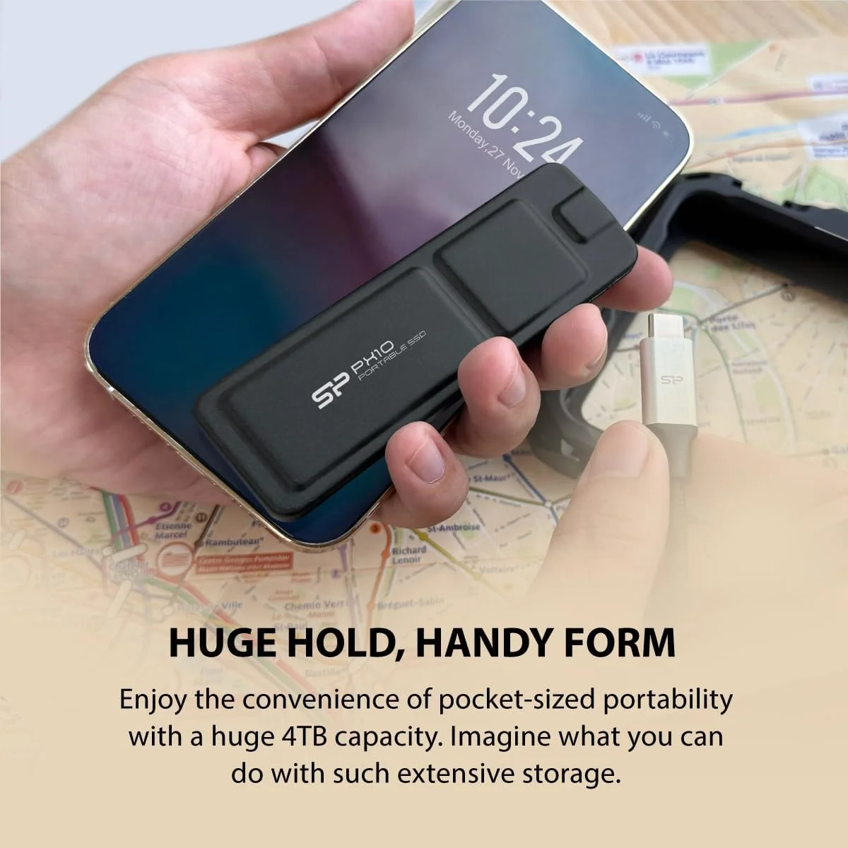 اس اس دی اکسترنال 2 ترابایتی سیلیکون پاور مدل PX10، USB 3.2 Gen 2، سرعت خواندن/نوشتن تا 1050 مگابایت بر ثانیه، مشکی اس اس دی اکسترنال 2 ترابایتی سیلیکون پاور مدل PX10، USB 3.2 Gen 2، سرعت خواندن/نوشتن تا 1050 مگابایت بر ثانیه، مشکی
