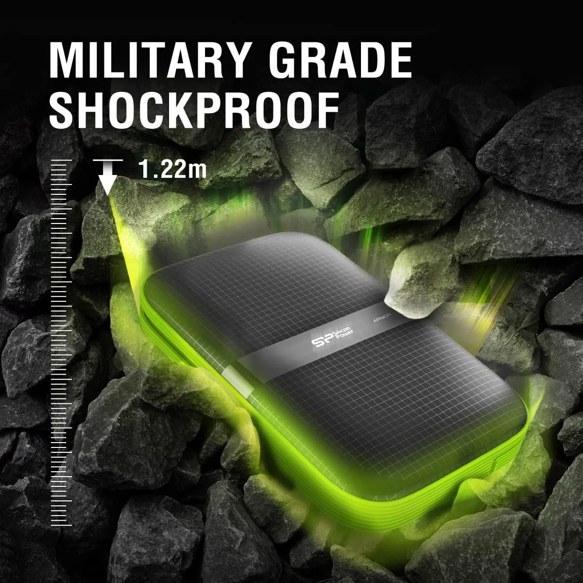 هارد اکسترنال مقاوم سیلیکون پاور Armor A60 با ظرفیت 2 ترابایت، ضد ضربه با استاندارد نظامی، مقاوم در برابر آب، USB 3.0، هارد دیسک قابل حمل برای کامپیوتر، مک، لپ تاپ - سبز هارد اکسترنال مقاوم سیلیکون پاور Armor A60 با ظرفیت 2 ترابایت، ضد ضربه با استاندارد نظامی، مقاوم در برابر آب، USB 3.0، هارد دیسک قابل حمل برای کامپیوتر، مک، لپ تاپ - سبز