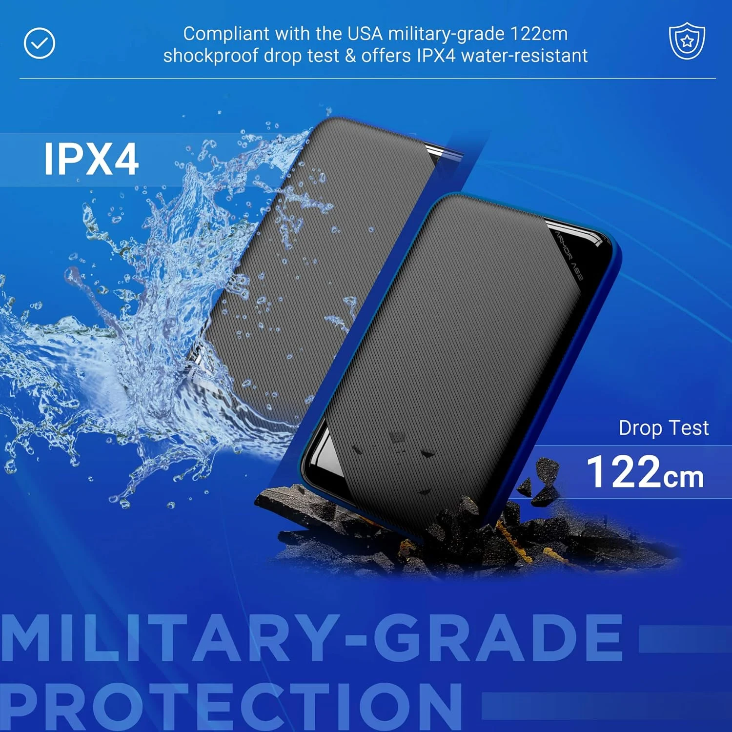 هارد اکسترنال گیمینگ سیلیکون پاور Armor A62 با ظرفیت 2 ترابایت، USB 3.0، ضد ضربه نظامی، قابل حمل برای کنسول های بازی PS5 PS4 Xbox، کامپیوتر رومیزی، لپ تاپ، PC و Mac، آبی هارد اکسترنال گیمینگ سیلیکون پاور Armor A62 با ظرفیت 2 ترابایت، USB 3.0، ضد ضربه نظامی، قابل حمل برای کنسول های بازی PS5 PS4 Xbox، کامپیوتر رومیزی، لپ تاپ، PC و Mac، آبی