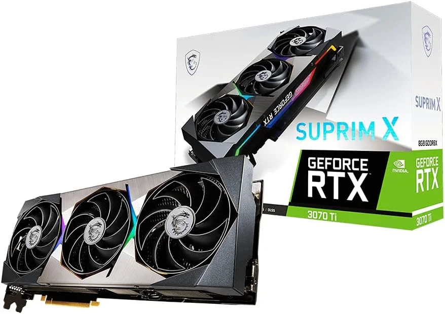 کارت گرافیک گیمینگ ام اس آی GeForce RTX 3070 Ti Suprim X 8G، با 8 گیگابایت حافظه GDDR6X، نسل چهارم PCI Express و سرعت 19 گیگابیت بر ثانیه