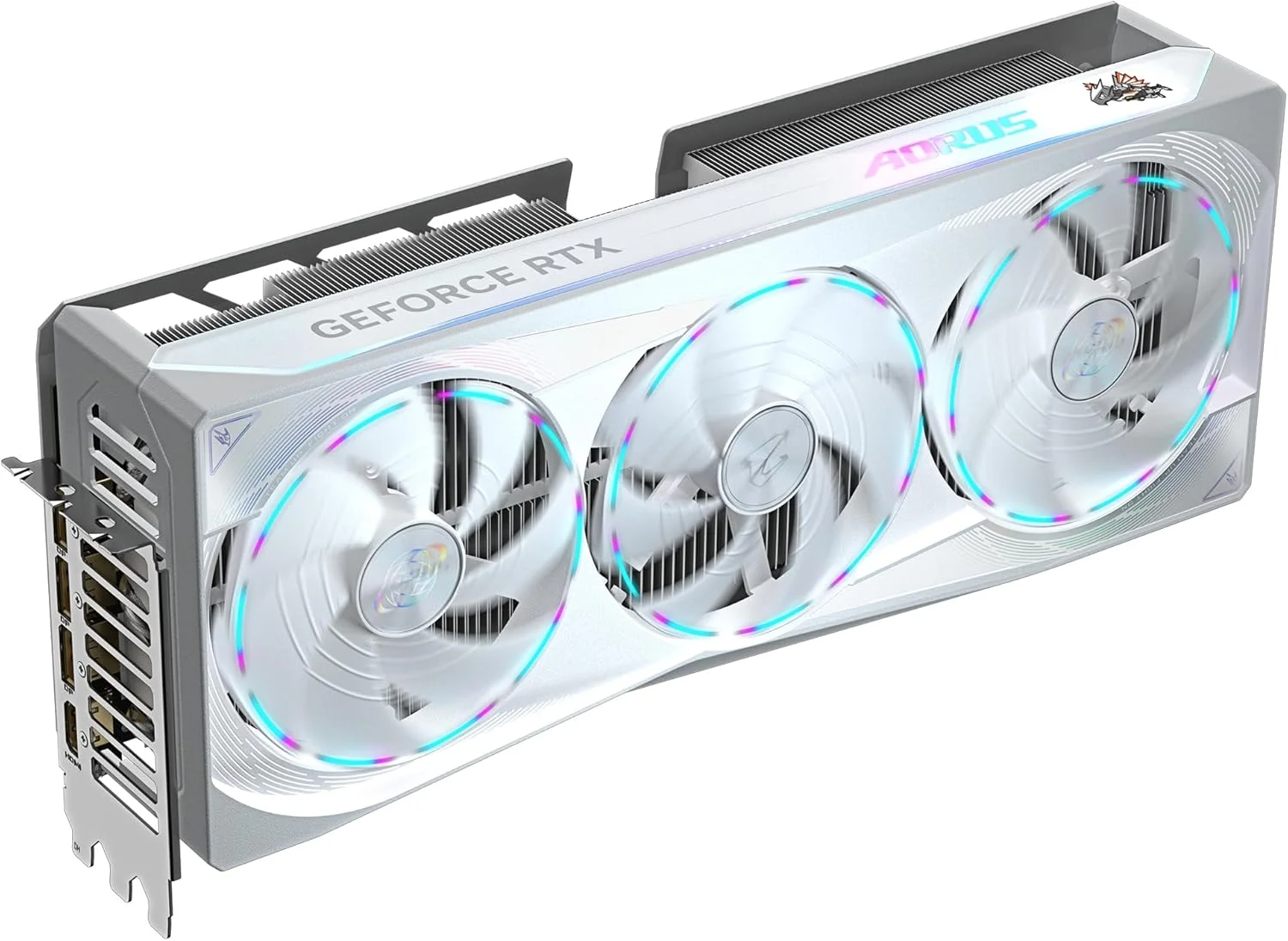 کارت گرافیک گیگابایت AORUS GeForce RTX 5080 MASTER ICE 16G - حافظه 16 گیگابایت GDDR7، رابط 256 بیتی، PCI-E 5.0، فرکانس هسته 2805 مگاهرتز، 3 پورت DP 2.1a، 1 پورت HDMI 2.1b، NVIDIA DLSS 4، مدل GV-N5080AORUSM ICE-16GD کارت گرافیک گیگابایت AORUS GeForce RTX 5080 MASTER ICE 16G - حافظه 16 گیگابایت GDDR7، رابط 256 بیتی، PCI-E 5.0، فرکانس هسته 2805 مگاهرتز، 3 پورت DP 2.1a، 1 پورت HDMI 2.1b، NVIDIA DLSS 4، مدل GV-N5080AORUSM ICE-16GD