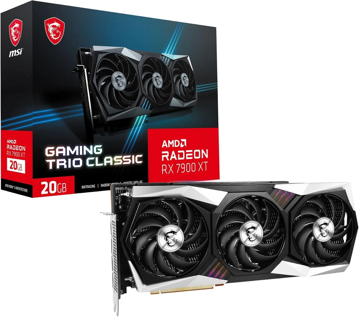 کارت گرافیک MSI Gaming Radeon RX 7900 XT Gaming Trio Classic 20G 320-Bit HDMI/DP Torx Fan 4 AMD RDNA 3 (RX 7900 XT Gaming Trio Classic 20G)