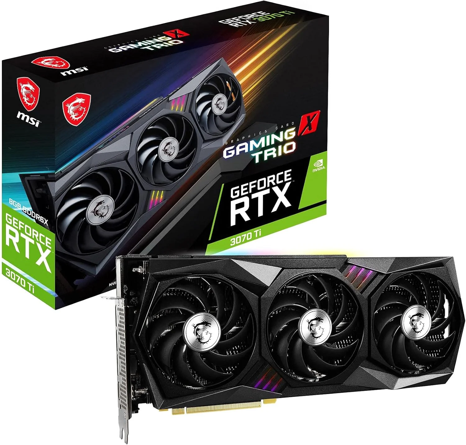 کارت گرافیک MSI Gaming GeForce RTX 3070 Ti 8GB GDRR6X 256-Bit HDMI/DP Nvlink Torx Fan 3 Ampere Architecture OC (RTX 3070 Ti Gaming X Trio 8G)