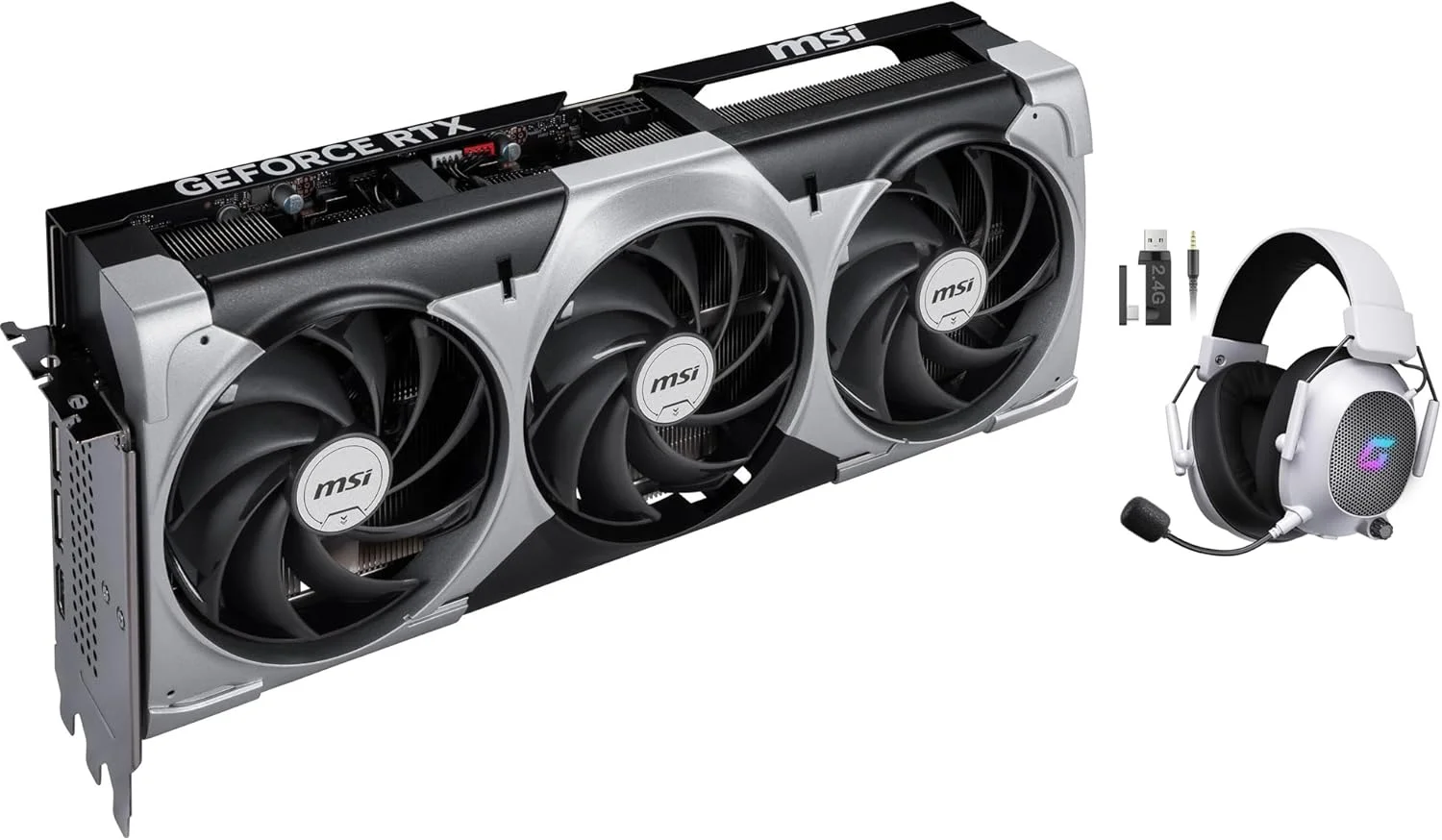 کارت گرافیک MSI GeForce RTX 5090 Ventus 3X OC به همراه هدست گیمینگ، 32 گیگابایت GDDR7، 21760 هسته CUDA، 680 هسته Tensor، DLSS 3.5، گیمینگ 8K و 4K/240Hz، رندرینگ سه بعدی، شتاب دهنده هوش مصنوعی، HDMI x1، DP x3