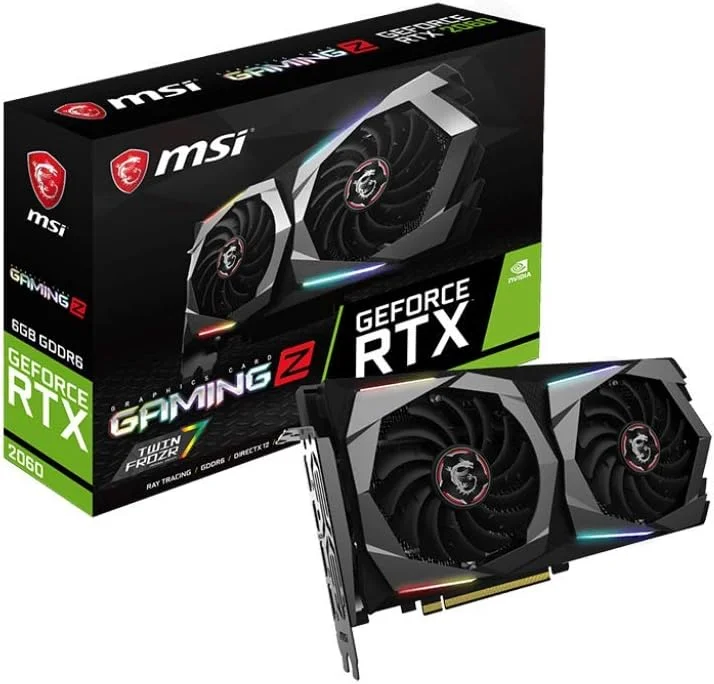 کارت گرافیک MSI Gaming GeForce RTX 2060 6GB GDRR6 192-bit HDMI/DP با قابلیت Ray Tracing Turing Architecture VR Ready (RTX 2060 GAMING Z 6G)، مشکی، خاکستری نوک مدادی