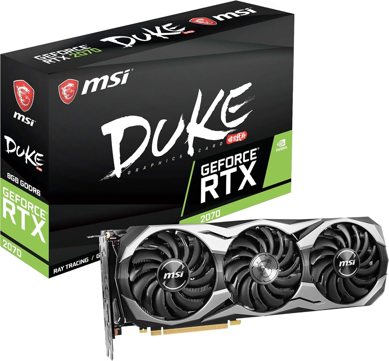 کارت گرافیک MSI GAMING GeForce RTX 2070 8GB GDRR6 256-bit HDMI/DP/USB با قابلیت Ray Tracing و معماری Turing و HDCP (مدل RTX 2070 DUKE 8G OC)
