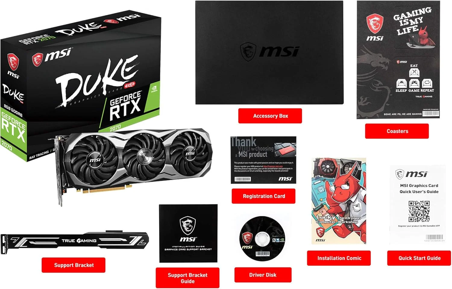 کارت گرافیک MSI GAMING GeForce RTX 2070 8GB GDRR6 256-bit HDMI/DP/USB با قابلیت Ray Tracing و معماری Turing و HDCP (مدل RTX 2070 DUKE 8G OC) کارت گرافیک MSI GAMING GeForce RTX 2070 8GB GDRR6 256-bit HDMI/DP/USB با قابلیت Ray Tracing و معماری Turing و HDCP (مدل RTX 2070 DUKE 8G OC)