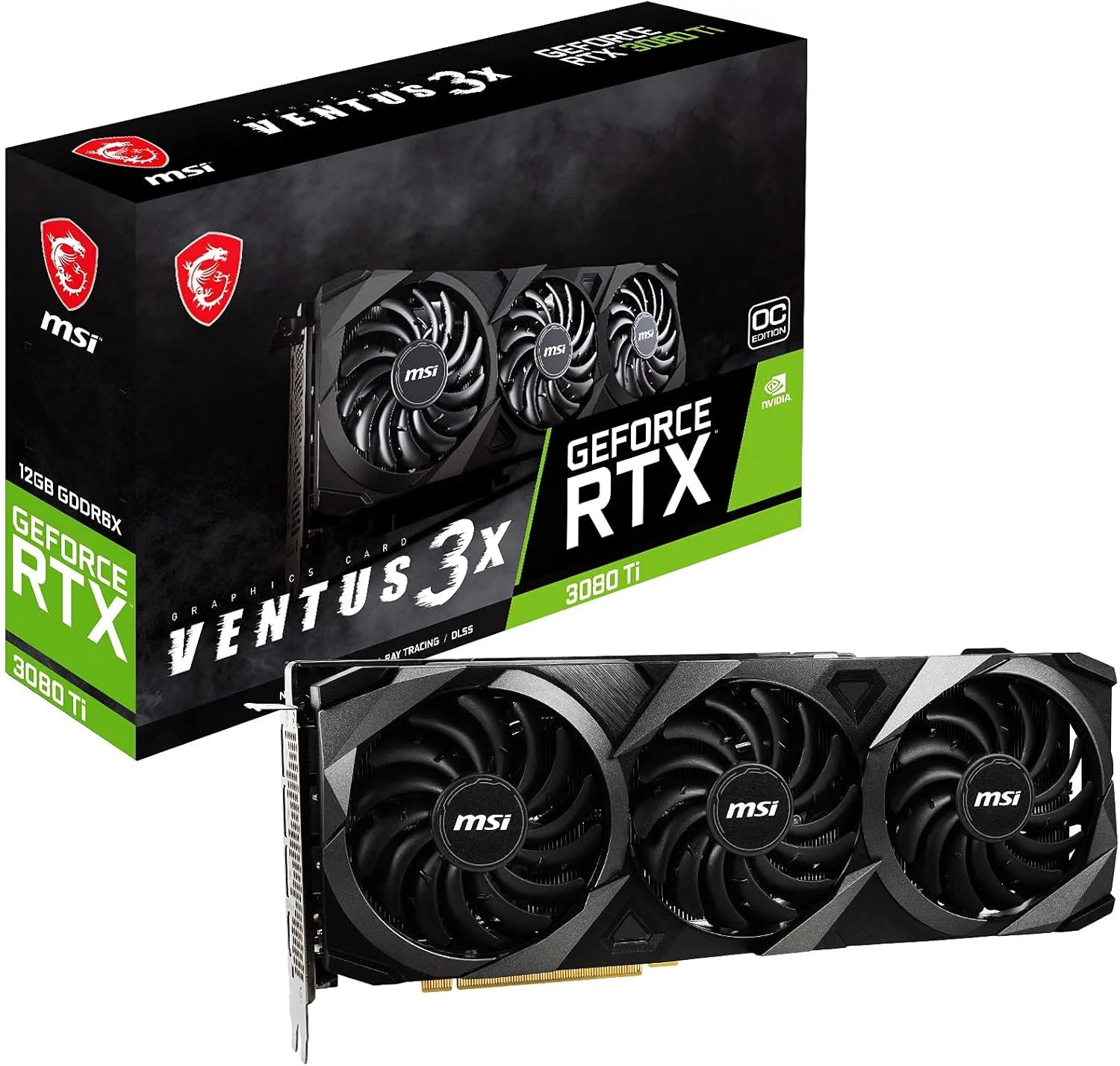کارت گرافیک MSI Gaming GeForce RTX 3080 Ti 12GB GDRR6X 320-Bit HDMI/DP Nvlink Tri-Frozr 2 Ampere Architecture OC (RTX 3080 Ti Ventus 3X 12G OC)