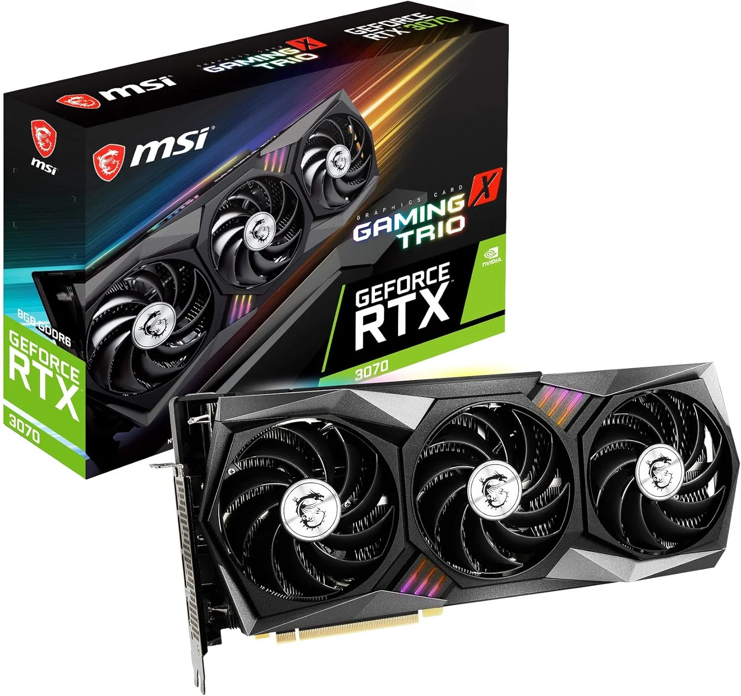 کارت گرافیک ام اس آی گیمینگ GeForce RTX 3070 8GB GDRR6 256-Bit HDMI/DP Tri-Frozr 2 TORX Fan 4.0 Ampere Architecture RGB OC (RTX 3070 GAMING X TRIO)