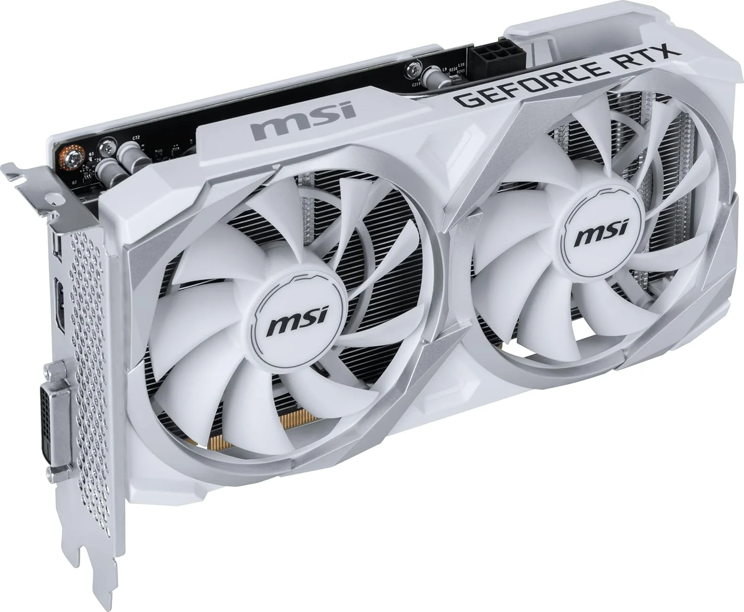 کارت گرافیک گیمینگ MSI GeForce RTX 3050 VENTUS 2X XS WHITE 8G OC - 8 گیگابایت GDDR6، 1807 مگاهرتز، PCI Express Gen 4، 128 بیتی، 1x DP (v1.4a)، 1x HDMI 2.1 (پشتیبانی از 4K) کارت گرافیک گیمینگ MSI GeForce RTX 3050 VENTUS 2X XS WHITE 8G OC - 8 گیگابایت GDDR6، 1807 مگاهرتز، PCI Express Gen 4، 128 بیتی، 1x DP (v1.4a)، 1x HDMI 2.1 (پشتیبانی از 4K)