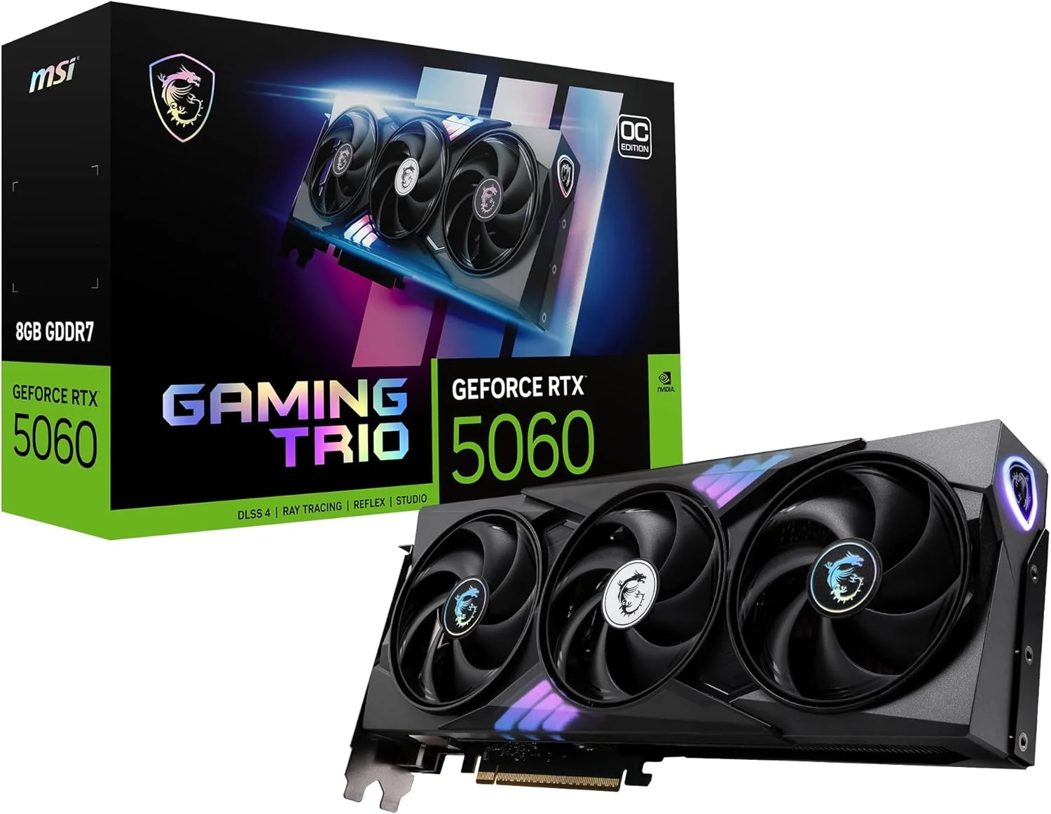 کارت گرافیک MSI Gaming RTX 5060 8G Gaming Trio OC (8 گیگابایت GDDR7، TBA-بیت، عملکرد فوق العاده: TBA مگاهرتز، DisplayPort x3 2.1a، HDMI 2.1b، معماری NVIDIA Blackwell)