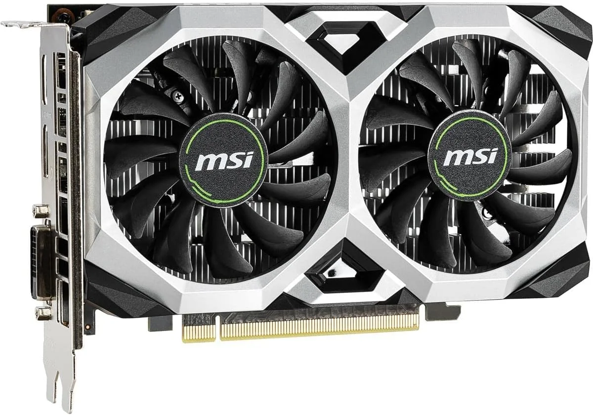 کارت گرافیک MSI Gaming NVIDIA GeForce GTX 1650 128-Bit HDMI/DP/DVI 4GB GDRR6 با پشتیبانی از HDCP و DirectX 12 و قابلیت VR Ready OC (GTX 1650 D6 Ventus XS OC) کارت گرافیک MSI Gaming NVIDIA GeForce GTX 1650 128-Bit HDMI/DP/DVI 4GB GDRR6 با پشتیبانی از HDCP و DirectX 12 و قابلیت VR Ready OC (GTX 1650 D6 Ventus XS OC)