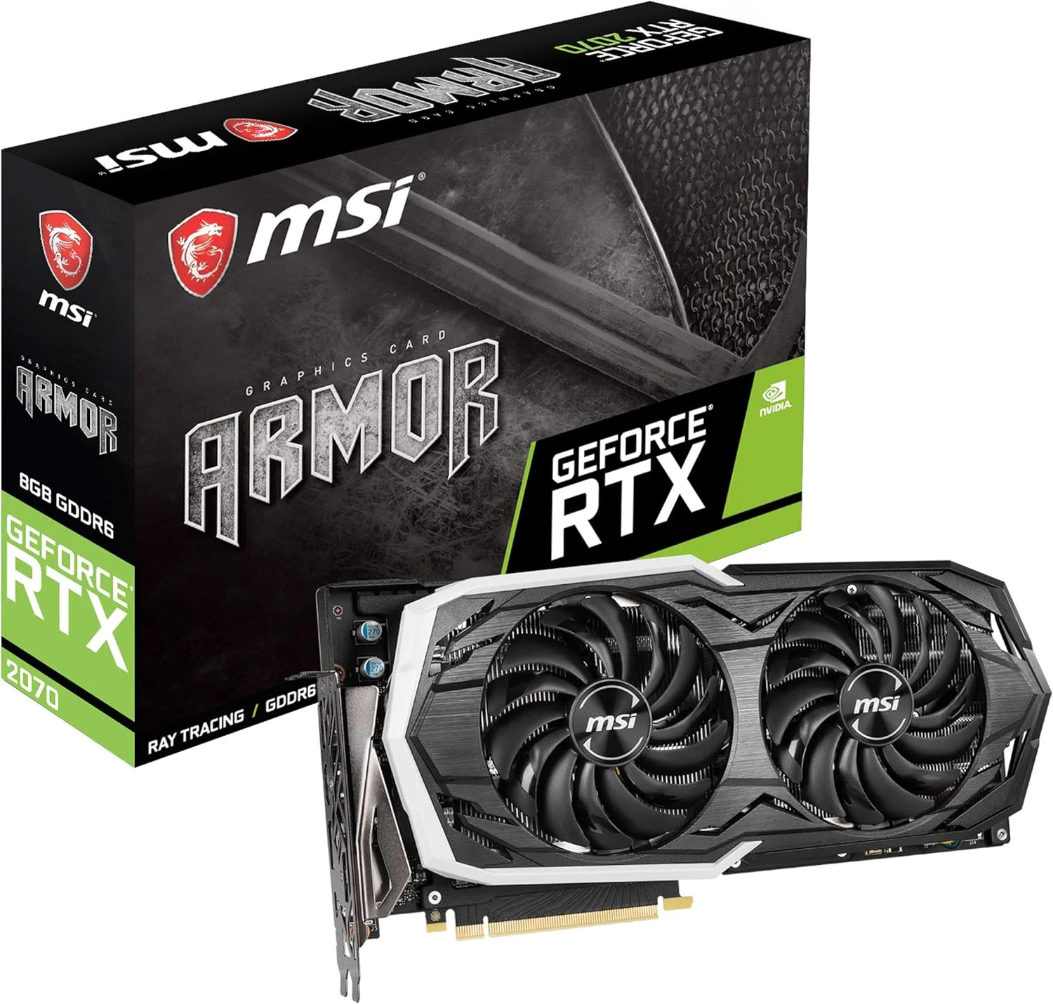 کارت گرافیک MSI GAMING GeForce RTX 2070 8GB GDRR6 256-bit HDMI/DP/USB با قابلیت Ray Tracing و معماری Turing و HDCP (RTX 2070 ARMOR 8G)